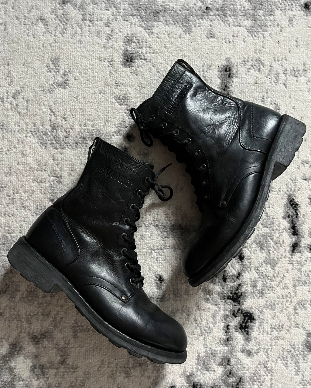 2000s Dirk Bikkembergs Black Combat Leather Boots (43eu/us9,5)