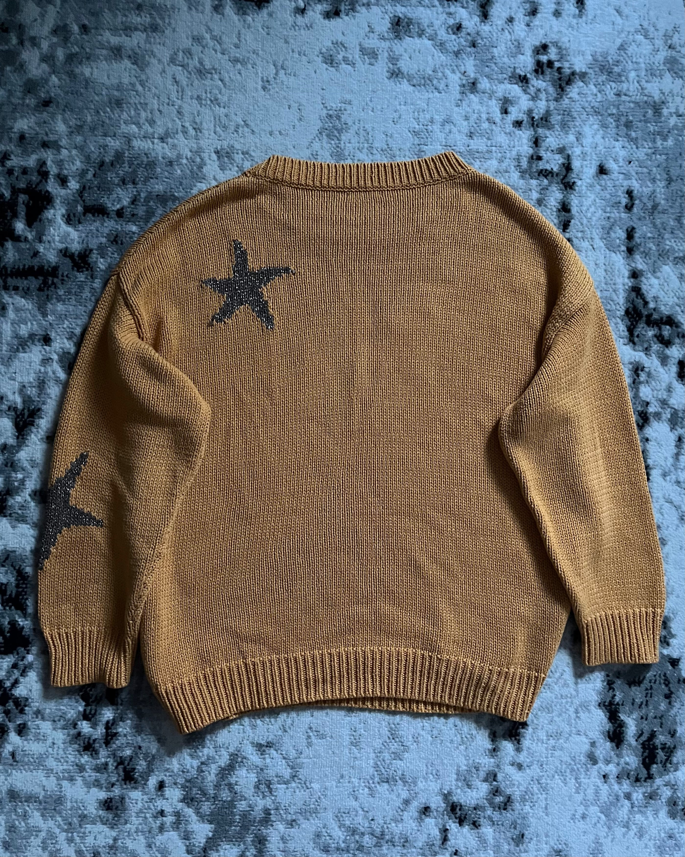 SS2020 Dries Van Noten Orange Star Galaxy Sweater