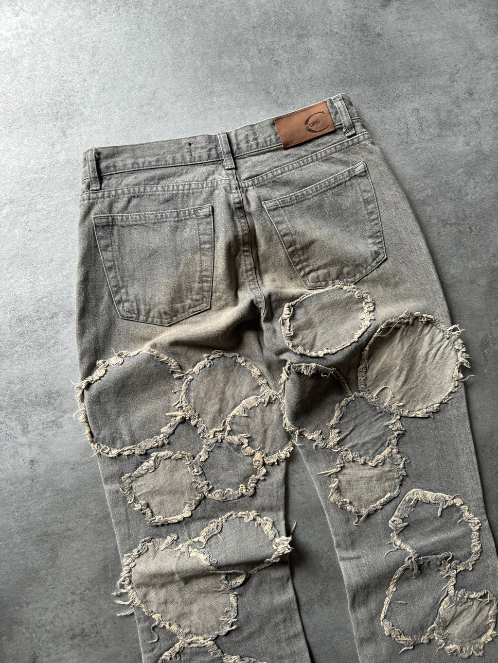 2000s Cavalli Smooth Relief Patch Jeans (XS/S)