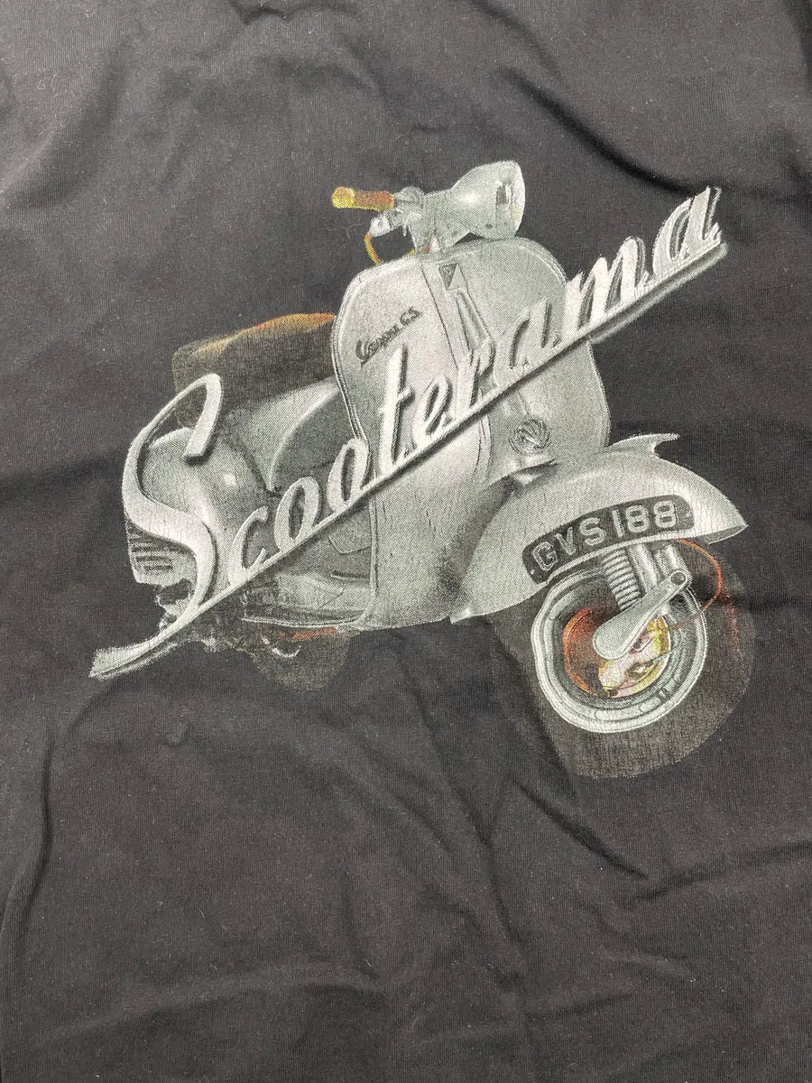 Vespa Black Scooter Graphic Logo T-Shirt bEfTJfKM 5