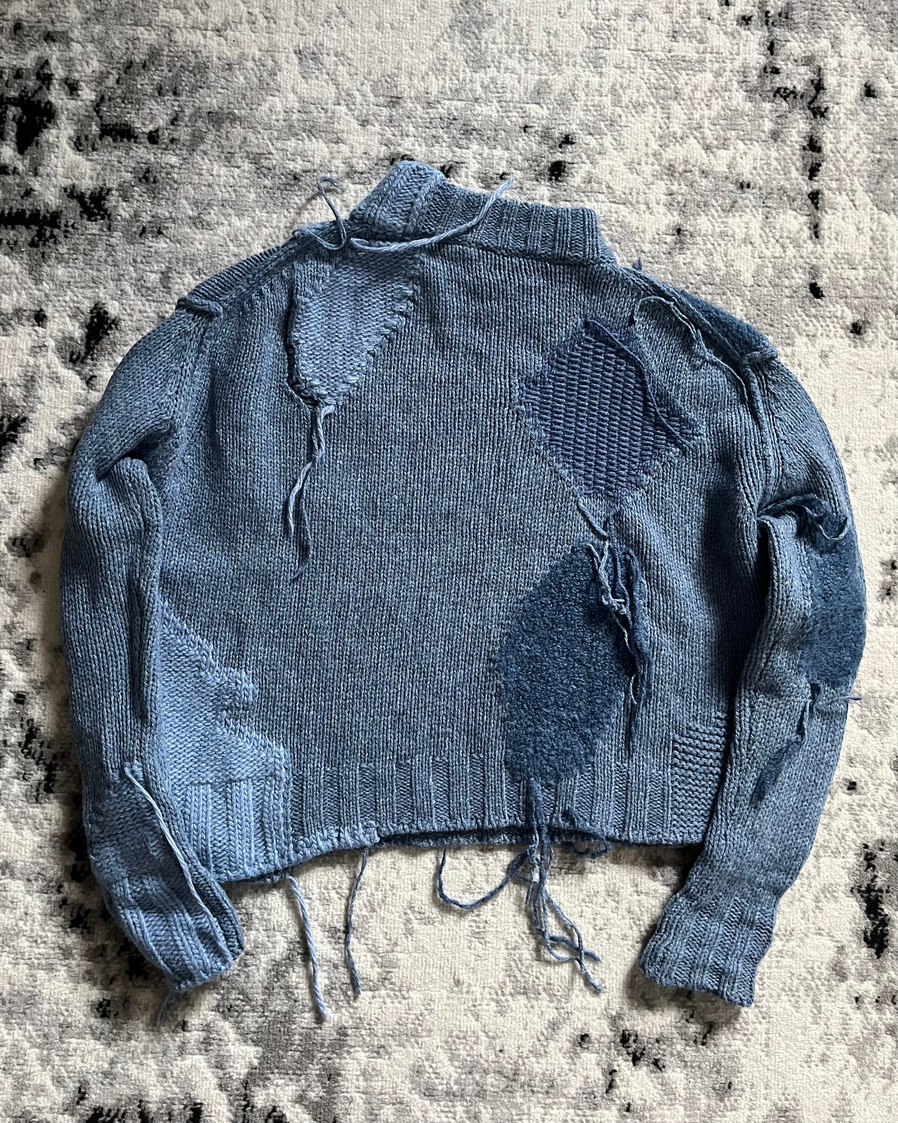 AW2017 Acne Studios Destructured Wool Aqua Sweater (XS)