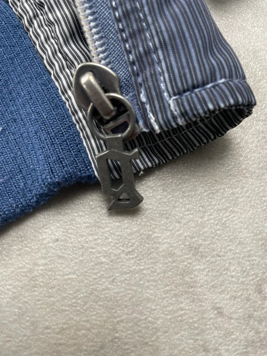 SS2011 Galliano Grey-Navy Nylon Striped Quilted Bomber Jacket ZBLbpAvS 8
