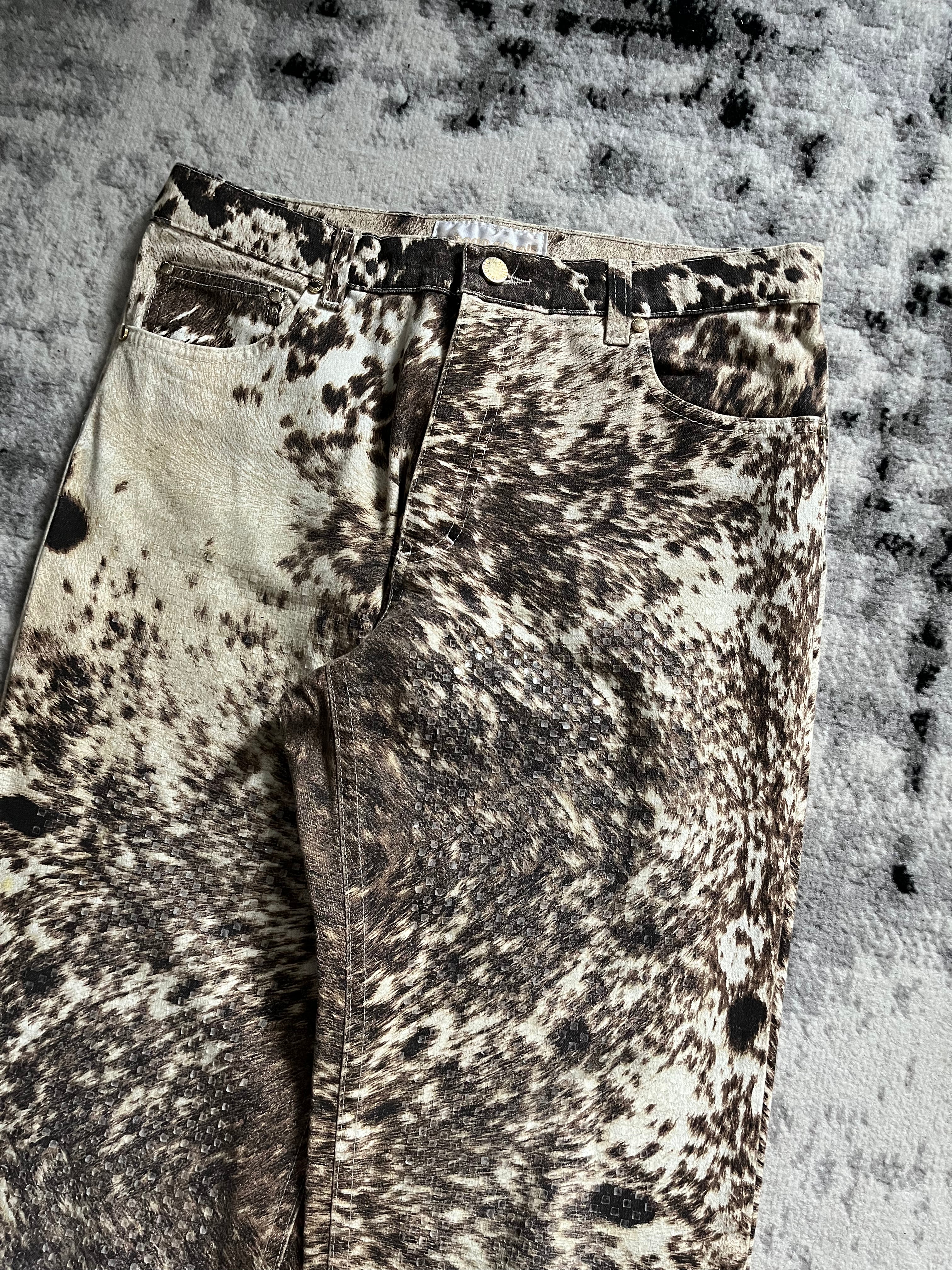 FW1999 Roberto Cavalli Furry Cawprint Movement Pants (M)