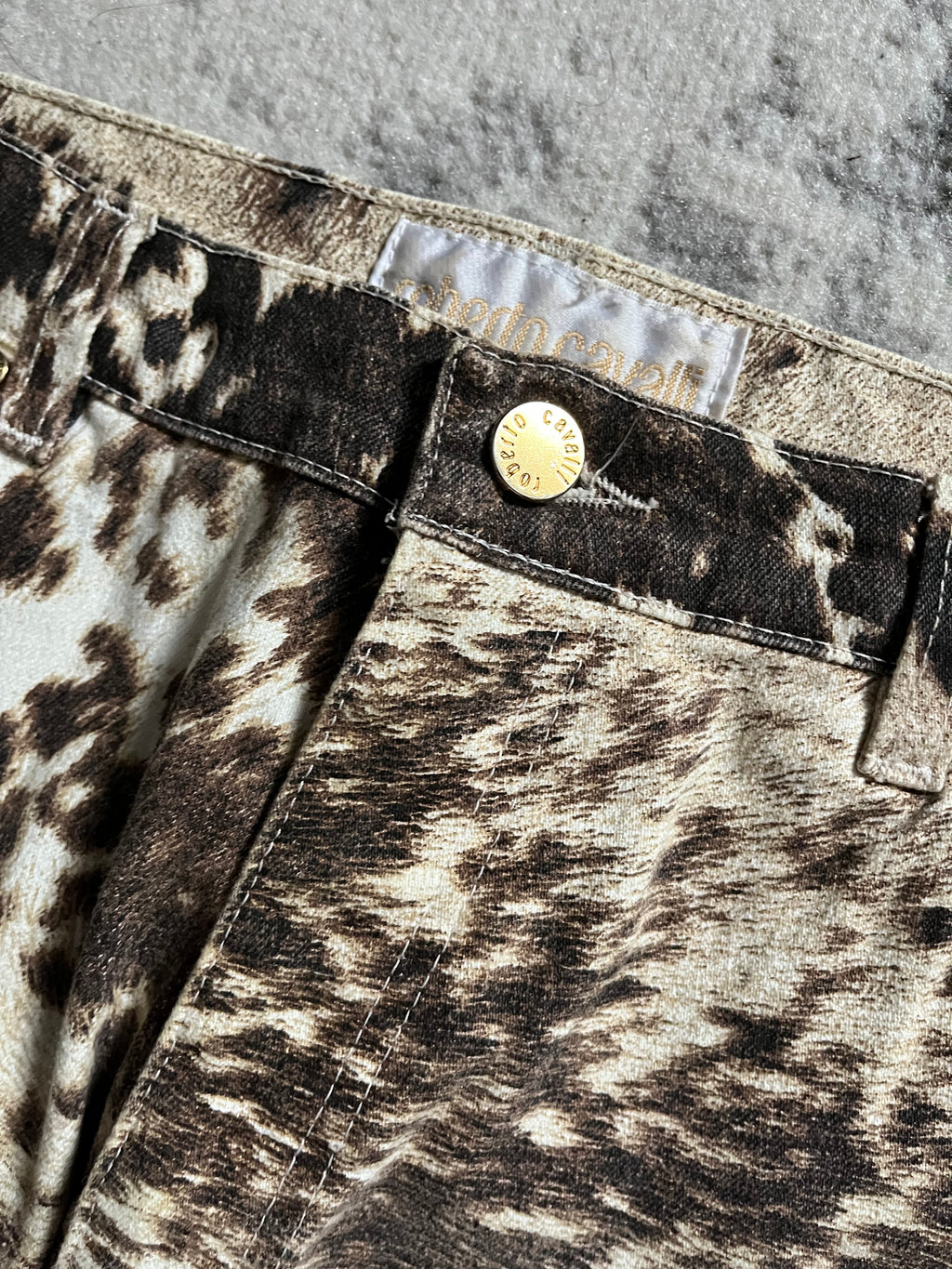 FW1999 Roberto Cavalli Furry Cawprint Movement Pants (M)