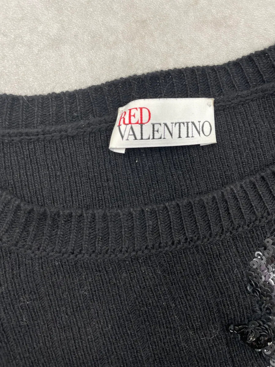 Valentino Black Wool Sequined Bird Sweater eAACRwlv 7