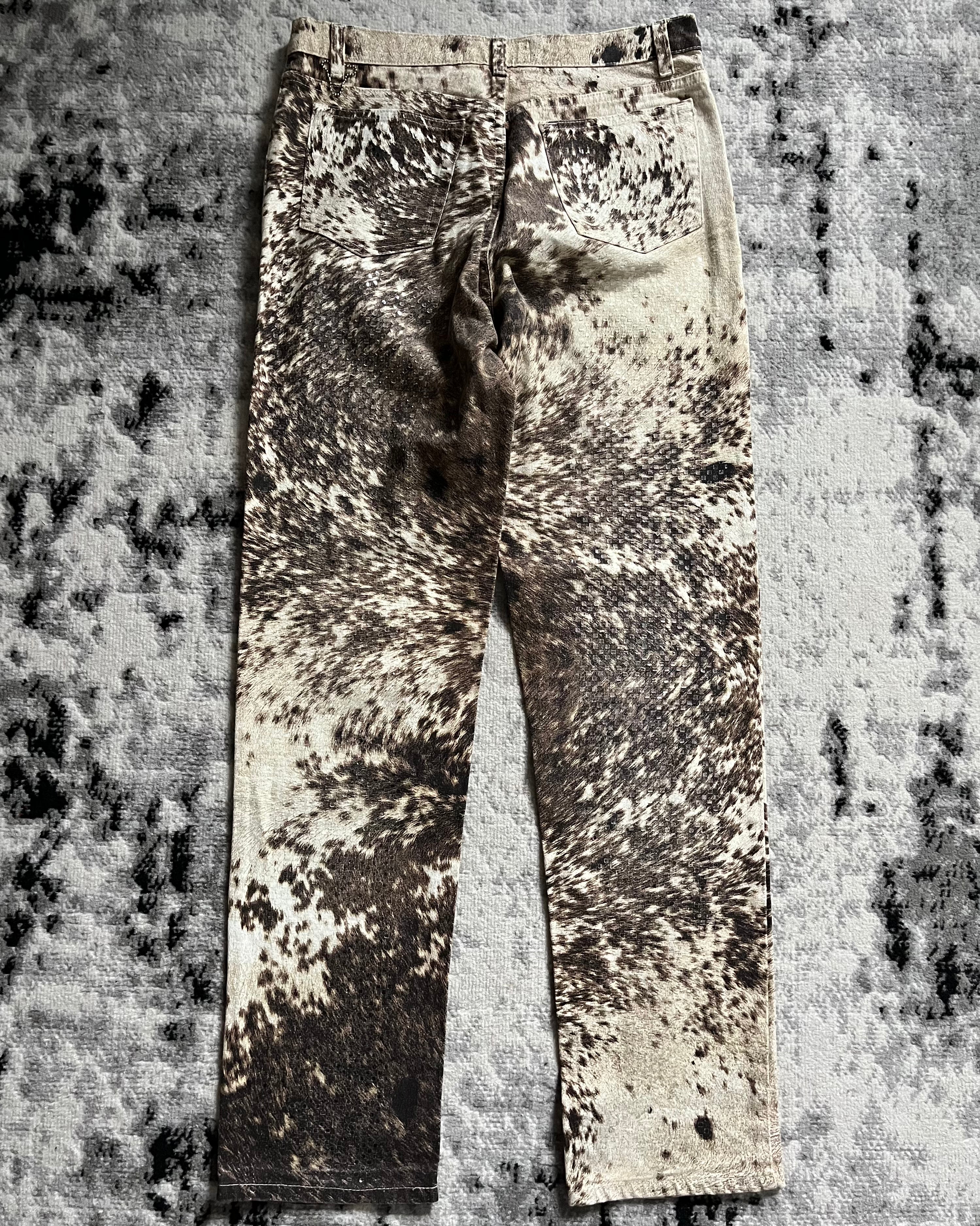 FW1999 Roberto Cavalli Furry Cawprint Movement Pants (M)