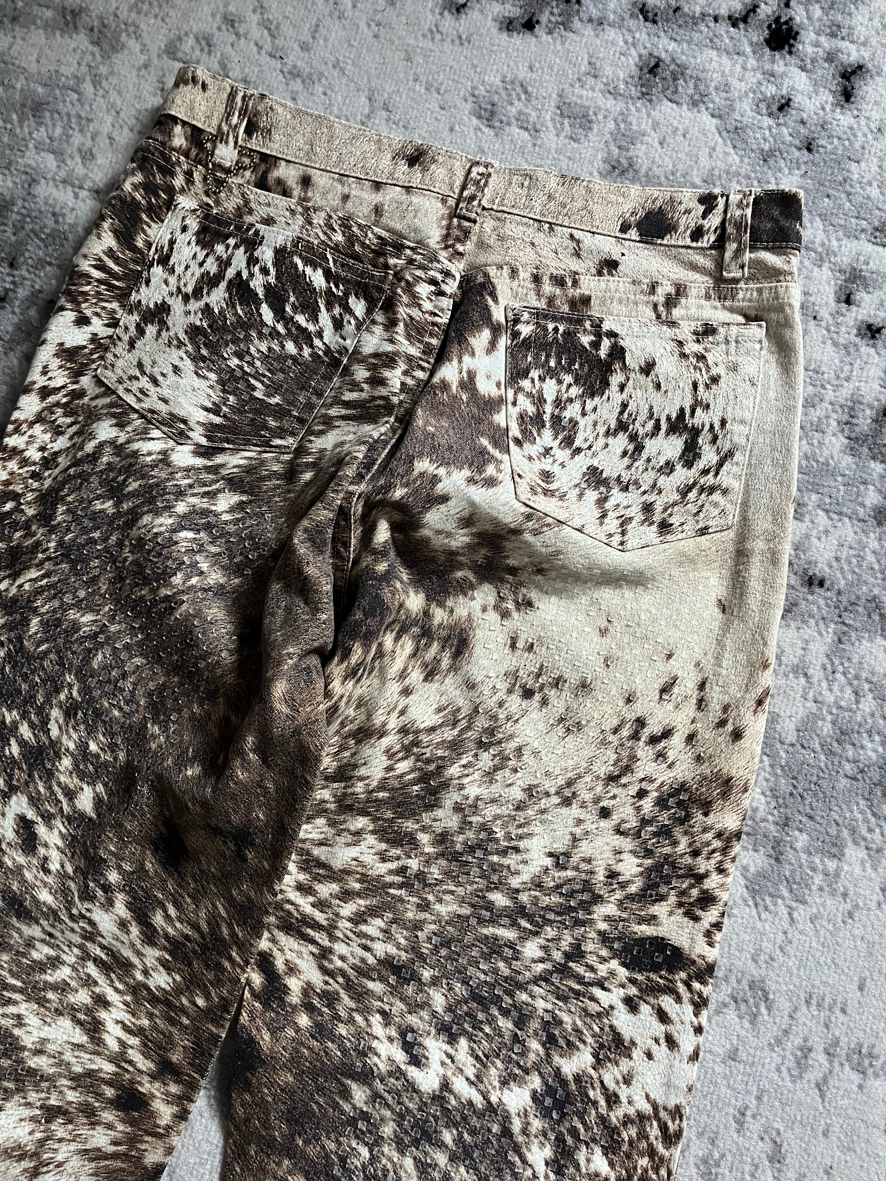 FW1999 Roberto Cavalli Furry Cawprint Movement Pants (M)