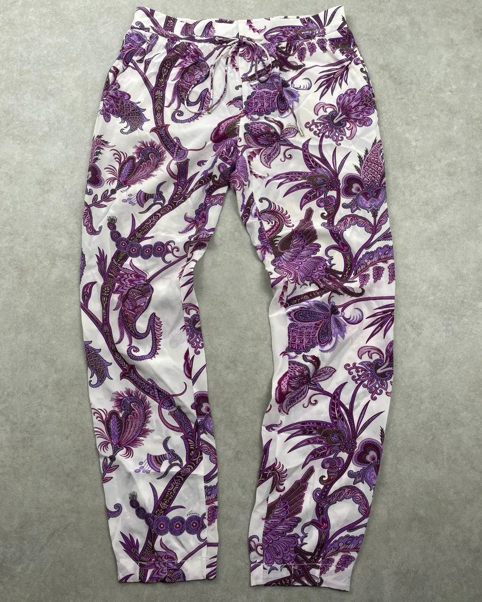 SS2012 Gucci White & Purple Silk Paisley Print Pants by Frida Giannini iWCbgauZ 3