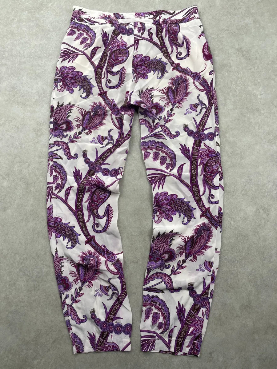 SS2012 Gucci White & Purple Silk Paisley Print Pants by Frida Giannini iWCbgauZ 4