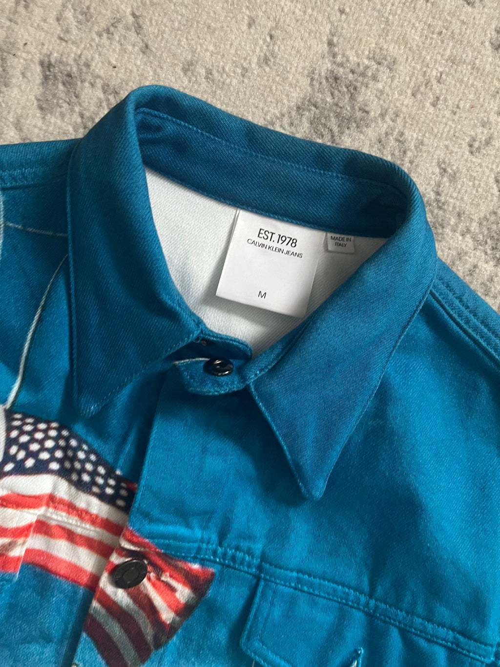 Calvin Klein 205W39NYC American Landscape Denim Trucker Jacket (M)