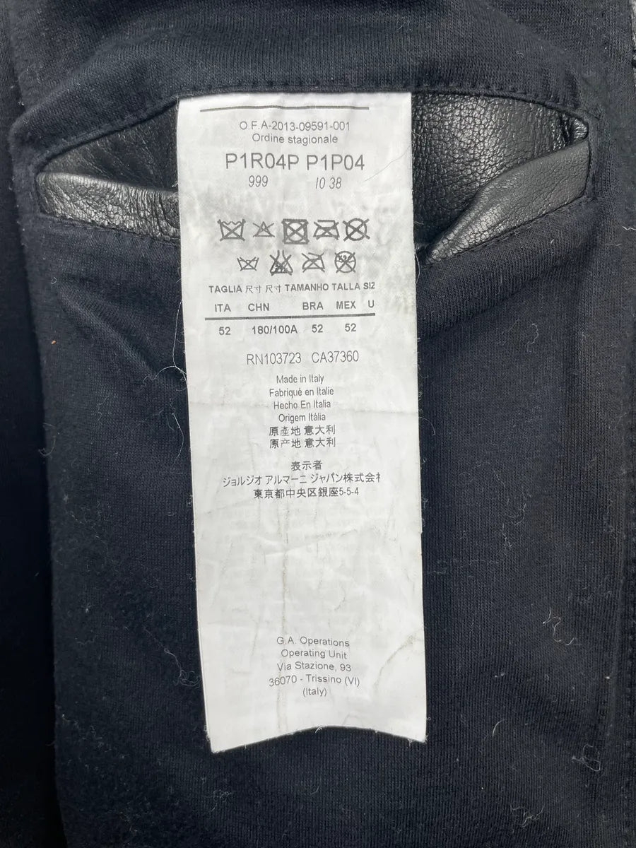SS2013 Emporio Armani Black Leather Zip-Front Leather Jacket xwlzxpas 13