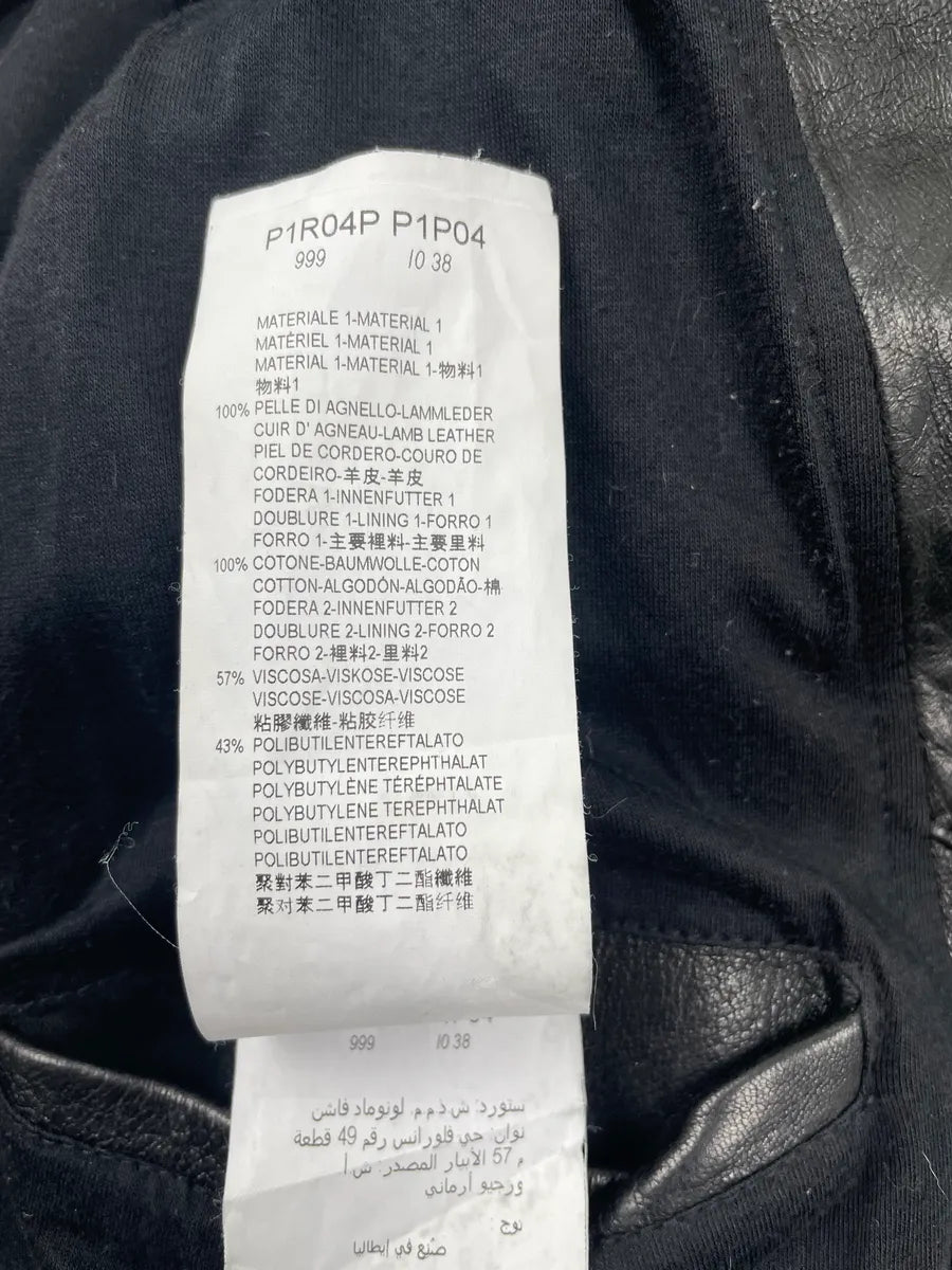 SS2013 Emporio Armani Black Leather Zip-Front Leather Jacket xwlzxpas 15