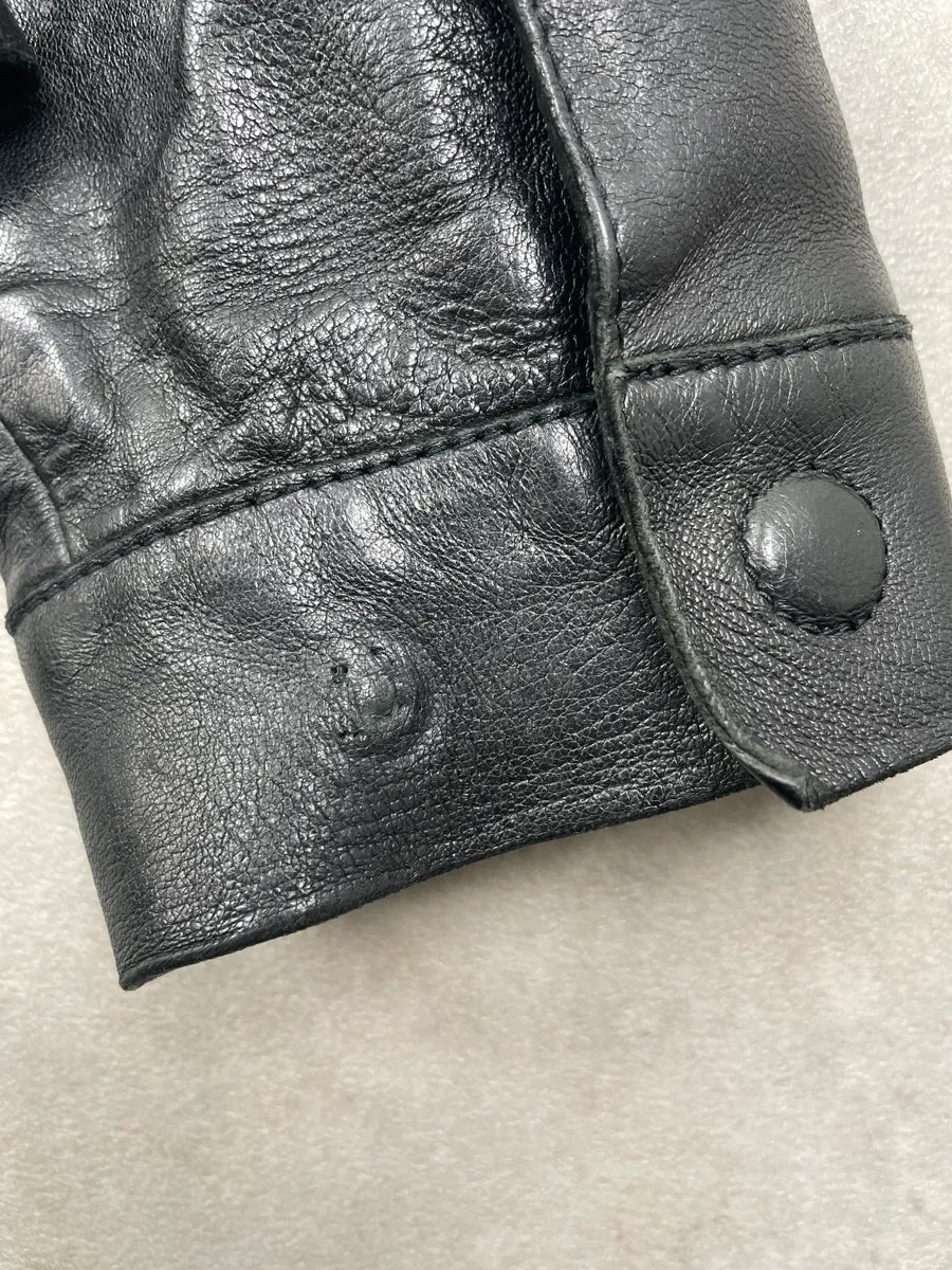 SS2013 Emporio Armani Black Leather Zip-Front Leather Jacket xwlzxpas 11