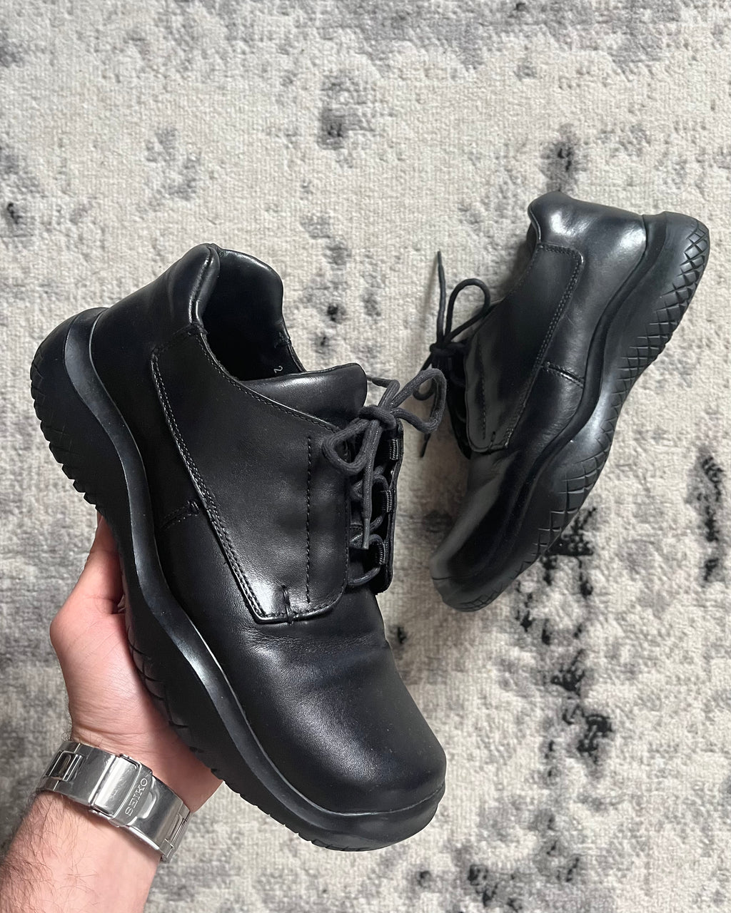 AW1999 Prada Black Chunky Vibram Boots (41,5eu/us8)