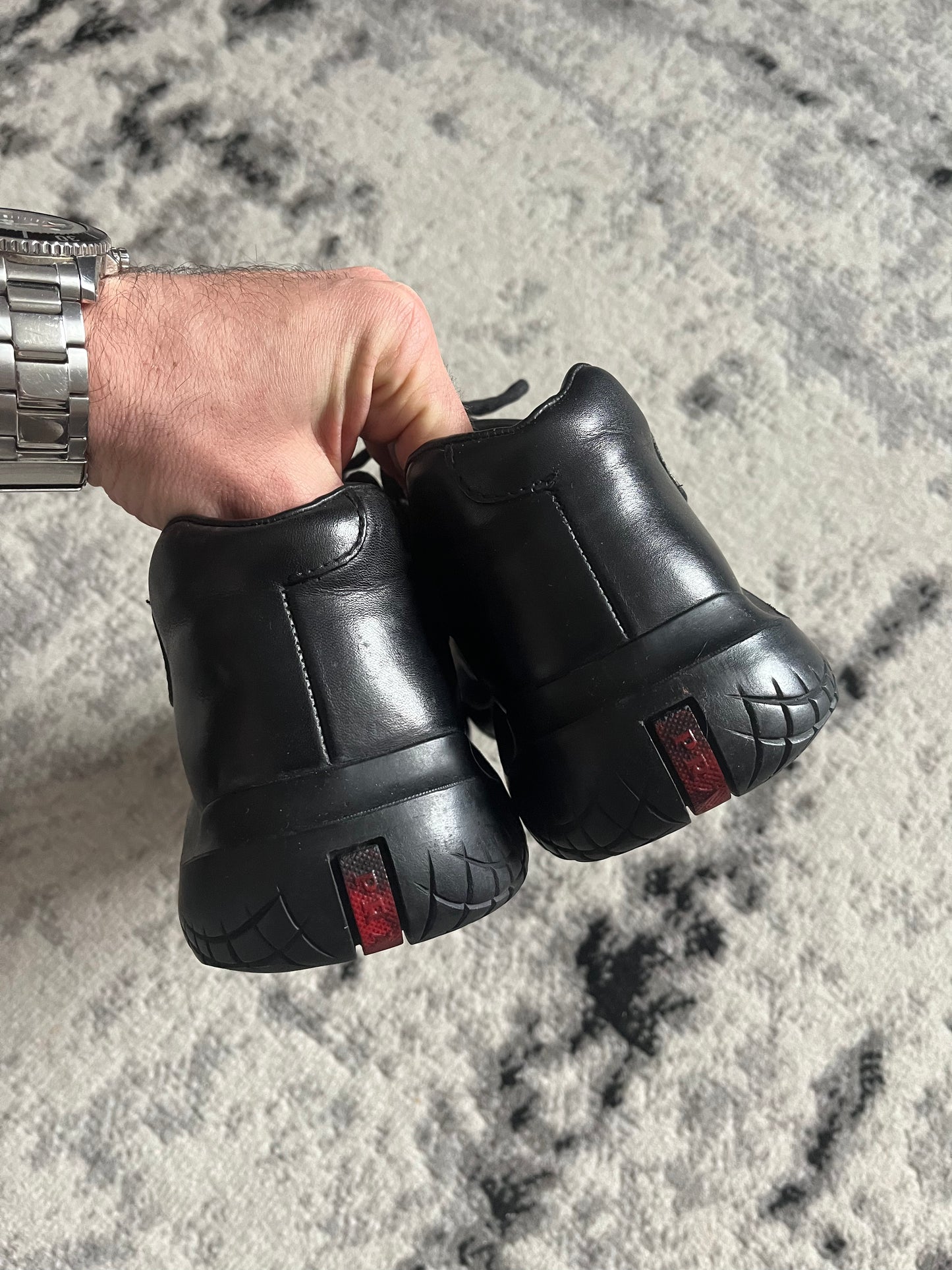 AW1999 Prada Black Chunky Vibram Boots (41,5eu/us8)