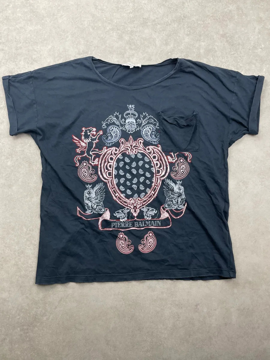 SS2012 Pierre Balmain Navy Crest T-Shirt kAInOvRt 1