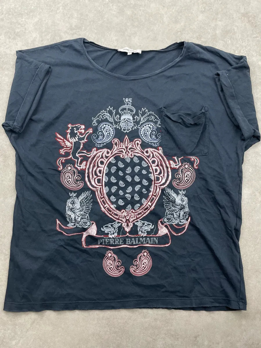 SS2012 Pierre Balmain Navy Crest T-Shirt kAInOvRt 3