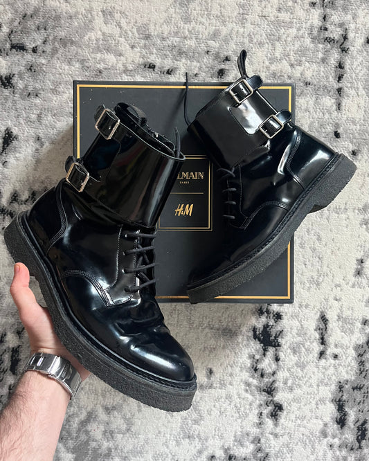 AW2015 Balmain x H&M Black Leather Boots (45eu/us11,5)