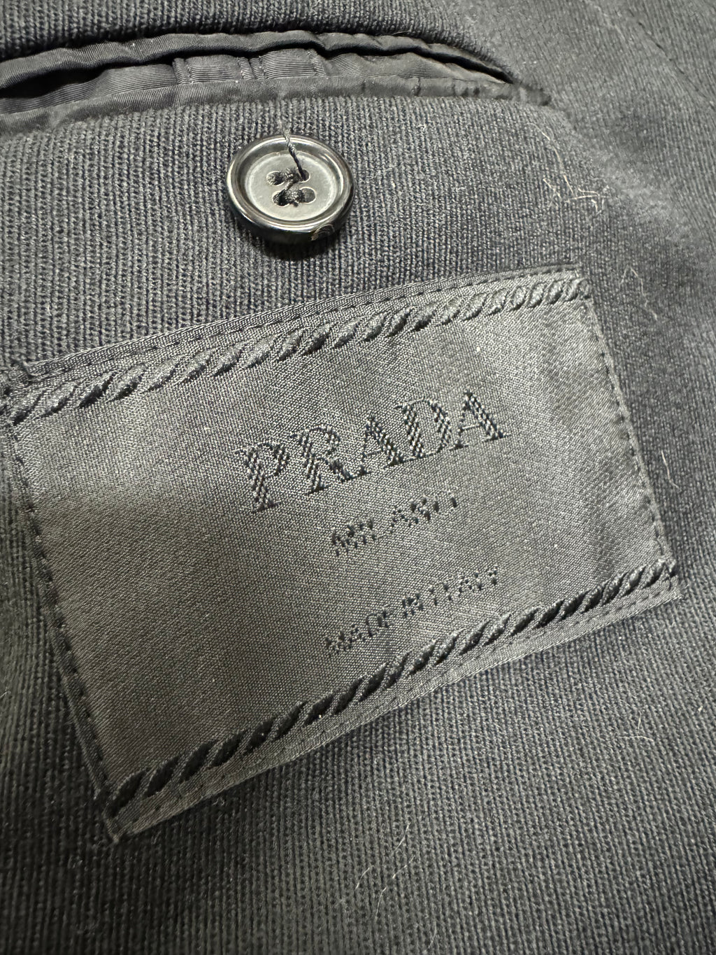 2000s Prada Black Wool Trench Coat (OS)