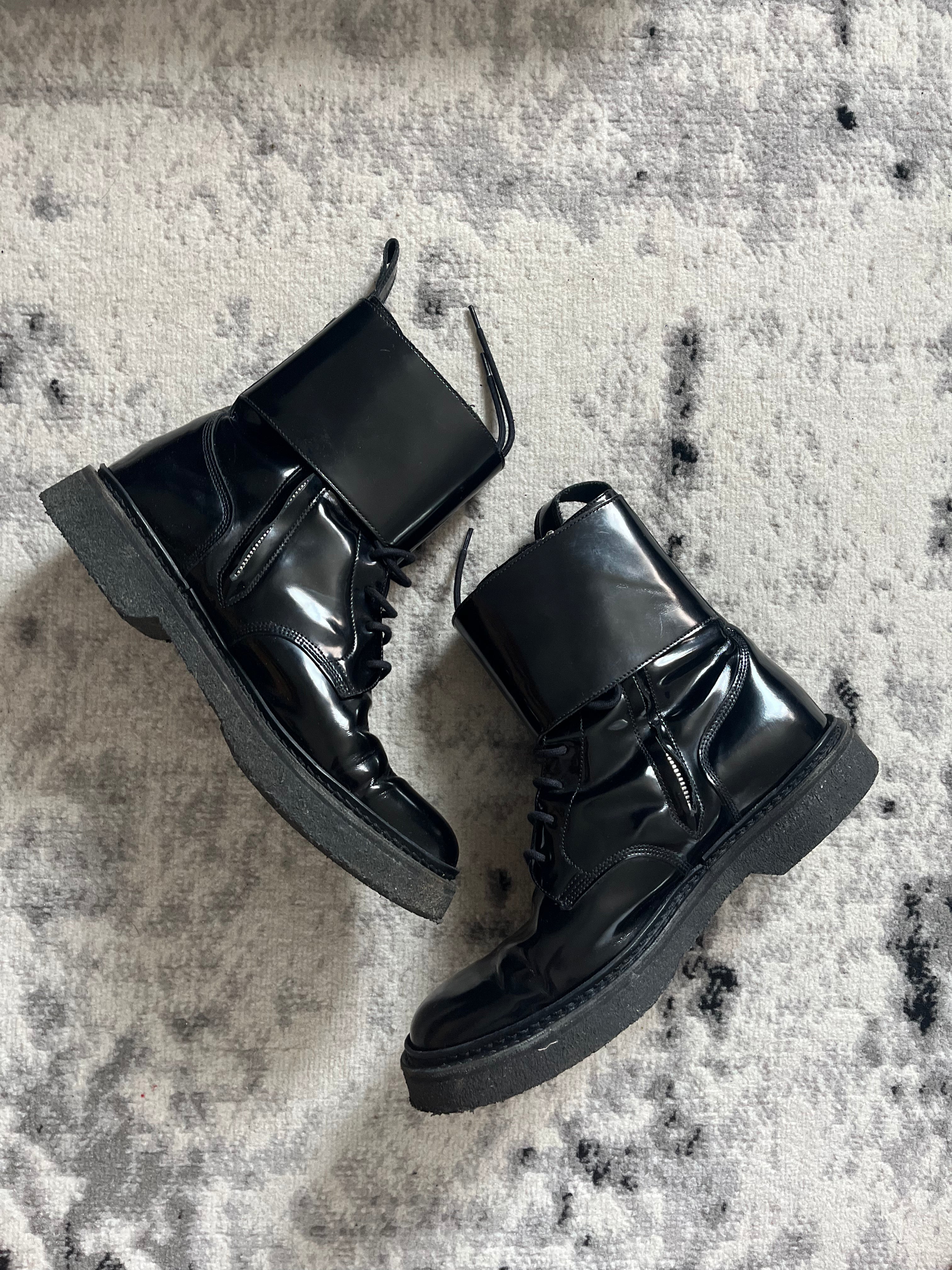 AW2015 Balmain x H&amp;M ブラック レザー ブーツ (45eu/us11,5)