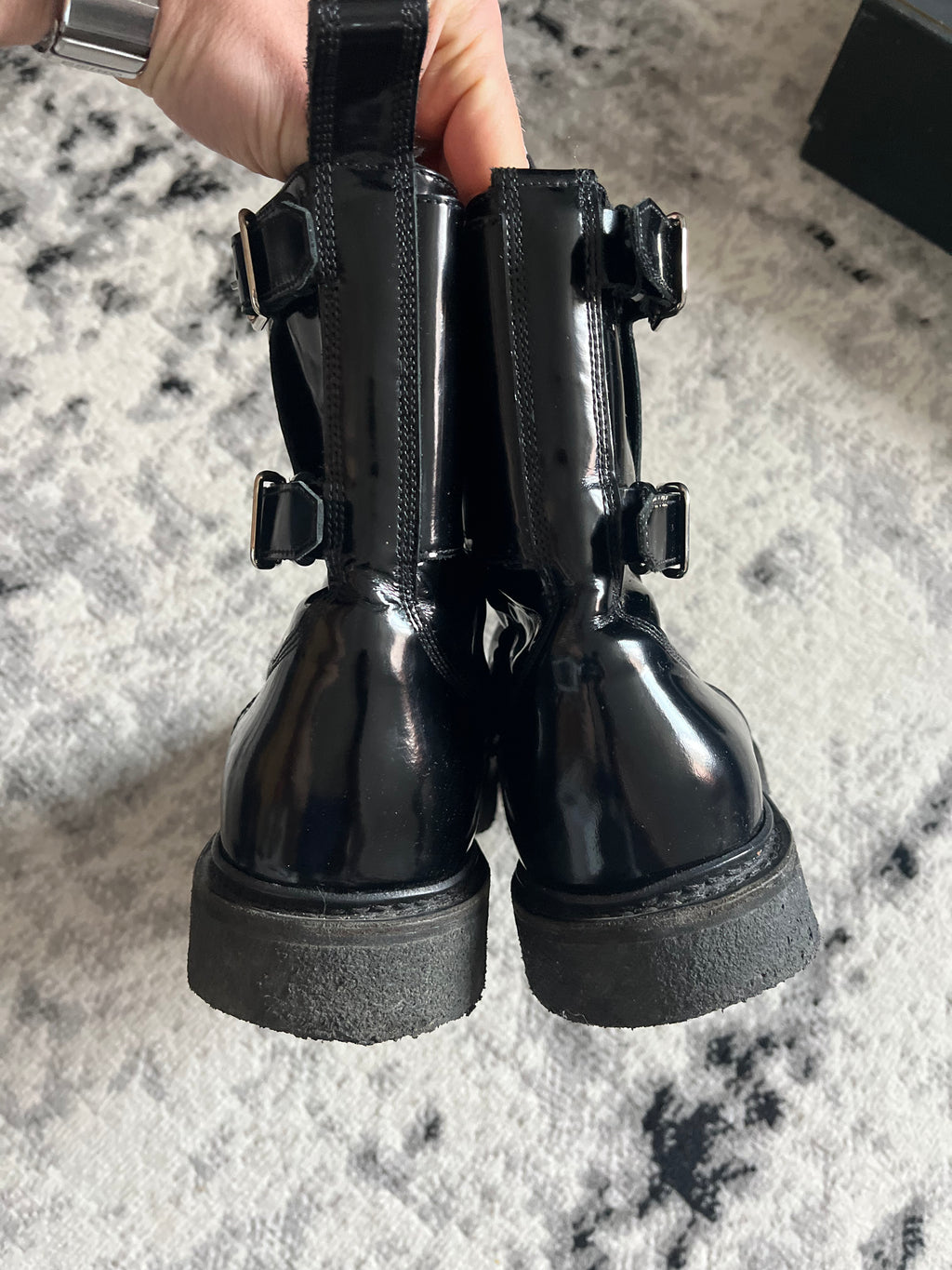 AW2015 Balmain x H&amp;M ブラック レザー ブーツ (45eu/us11,5)