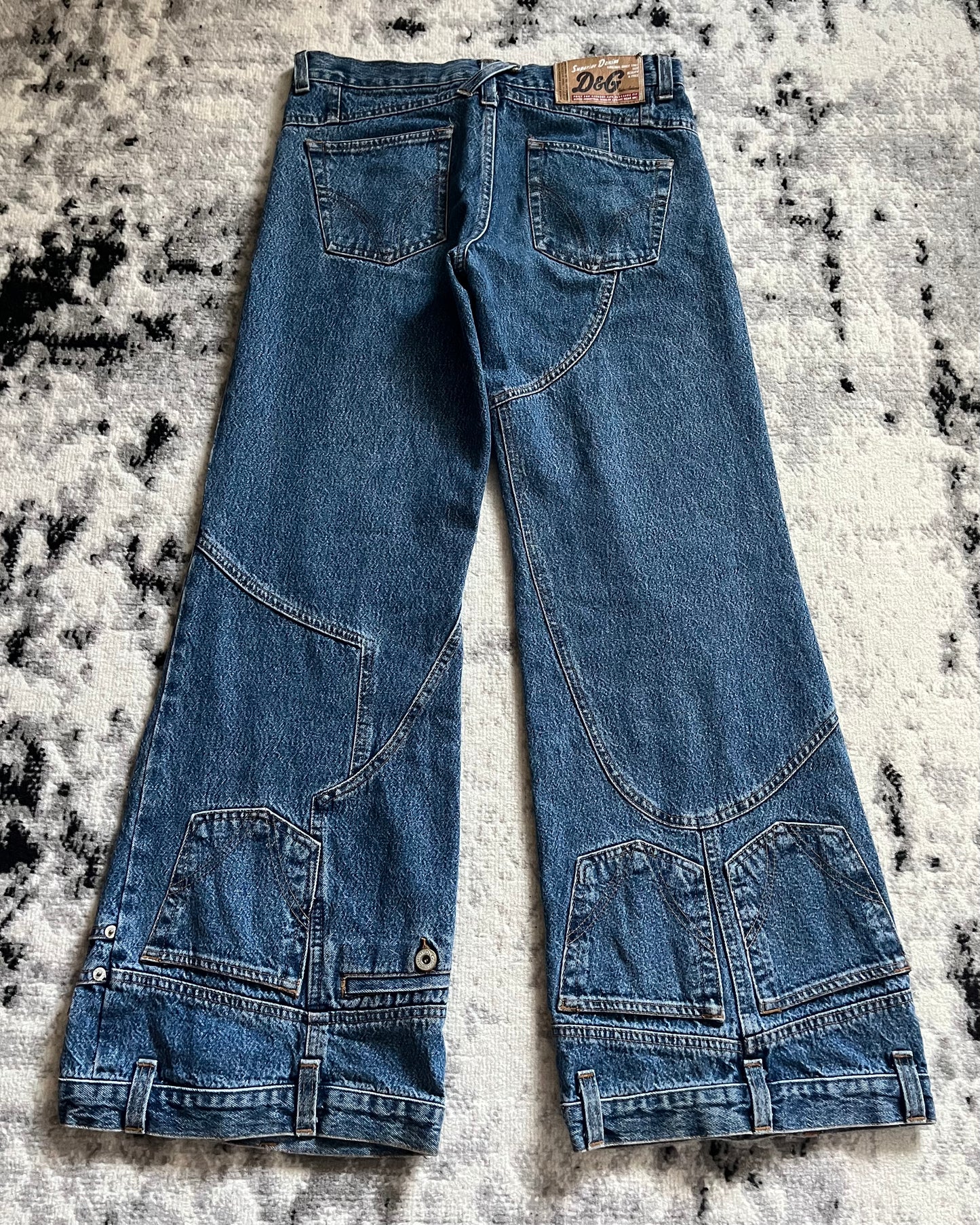 AW2003 Dolce & Gabbana Flared Trompe L'oeil Jeans (S) – Dolce Vita Hub