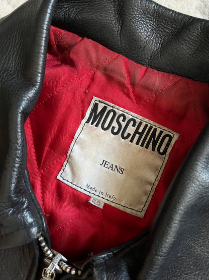 90s Moschino Premium Biker Leather Jacket (L)