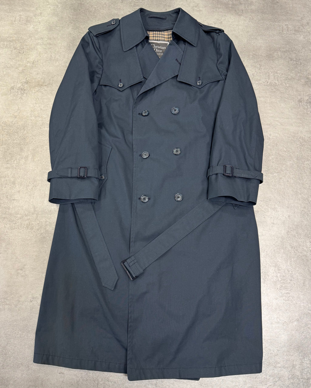 1980s Christian Dior Navy Trench Coat (M/L)