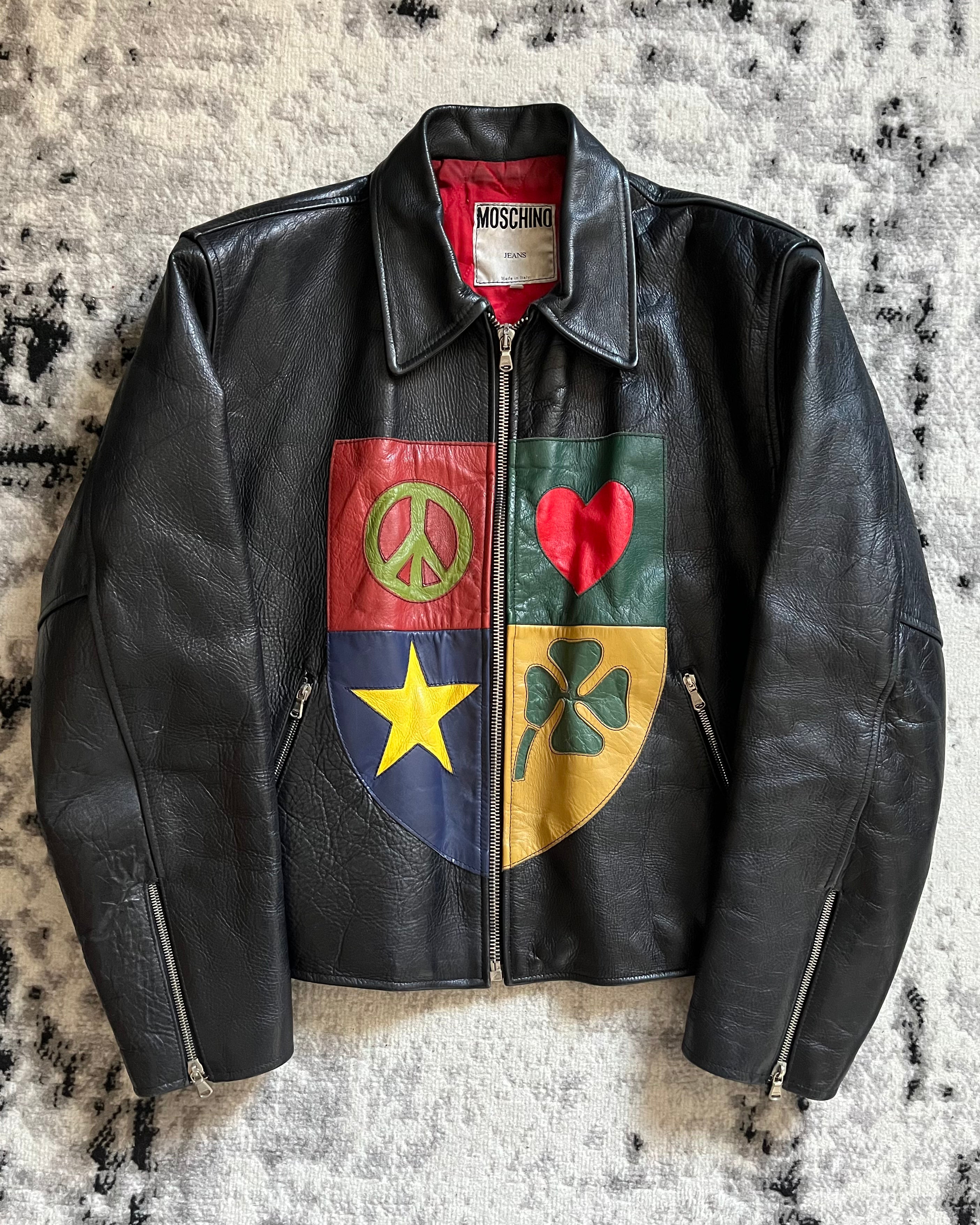90s Moschino Premium Biker Leather Jacket (L)