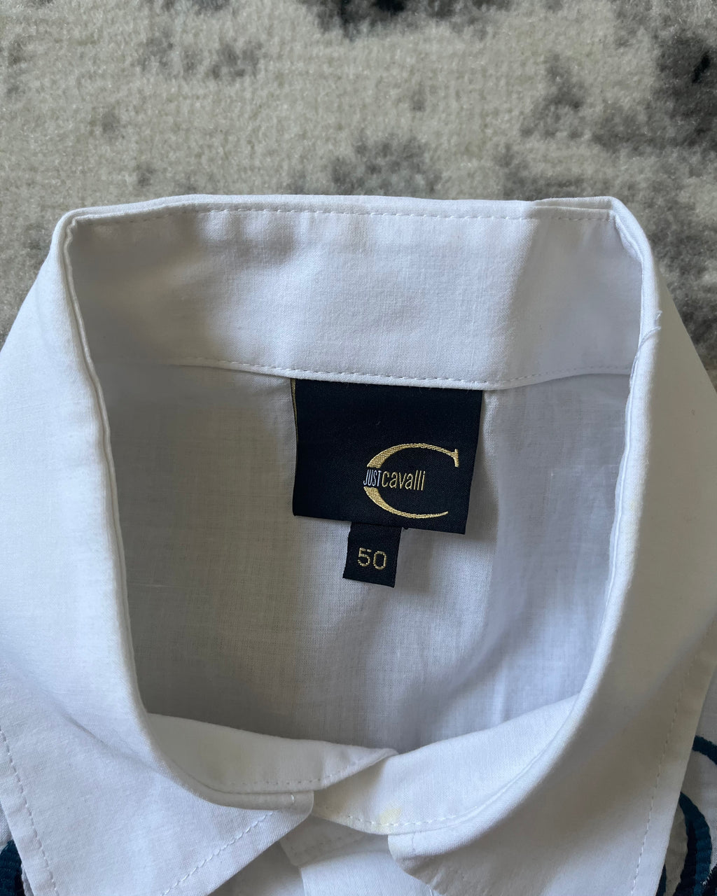 00s Just Cavalli エレガント花柄刺繍シャツ (M)