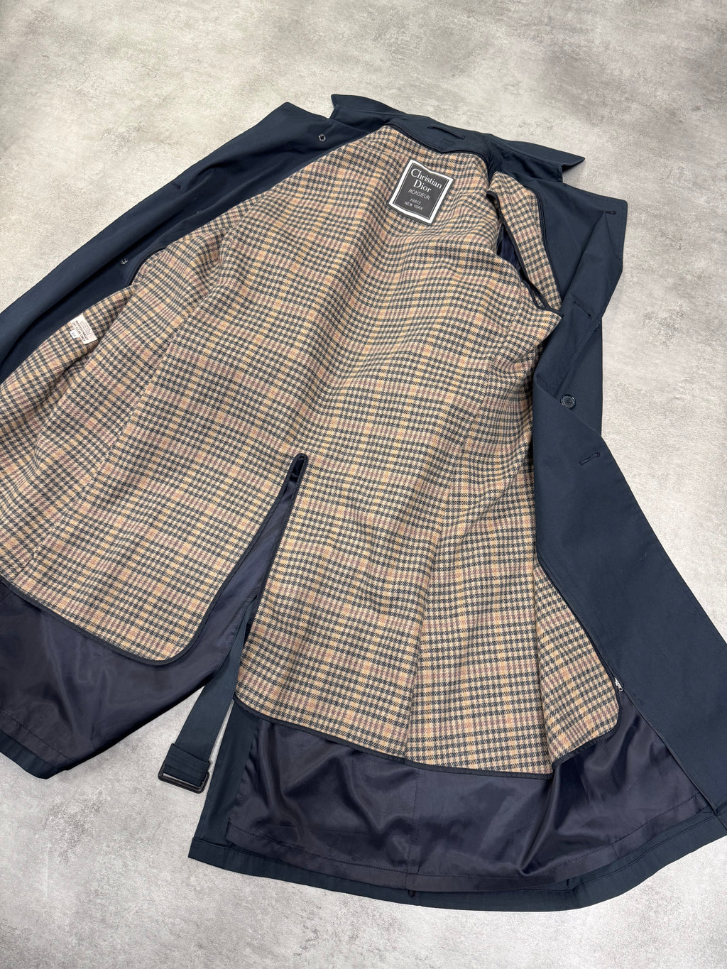 1980s Christian Dior Navy Trench Coat (M/L)