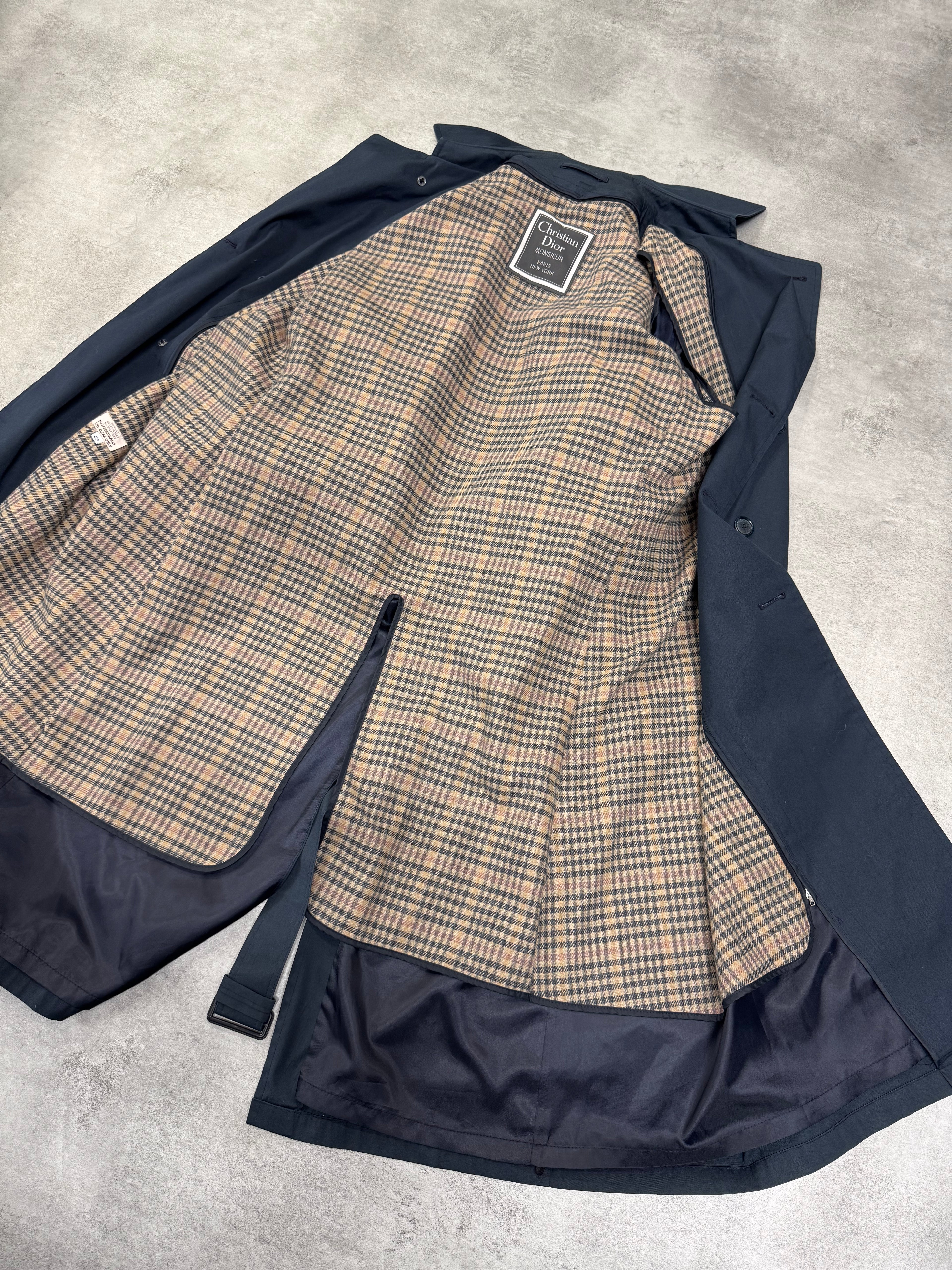 1980s Christian Dior Navy Trench Coat (M/L)