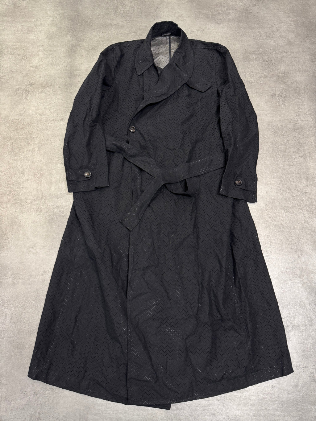 SS2022 Emporio Armani Black Linen Trench Coat (M/L)