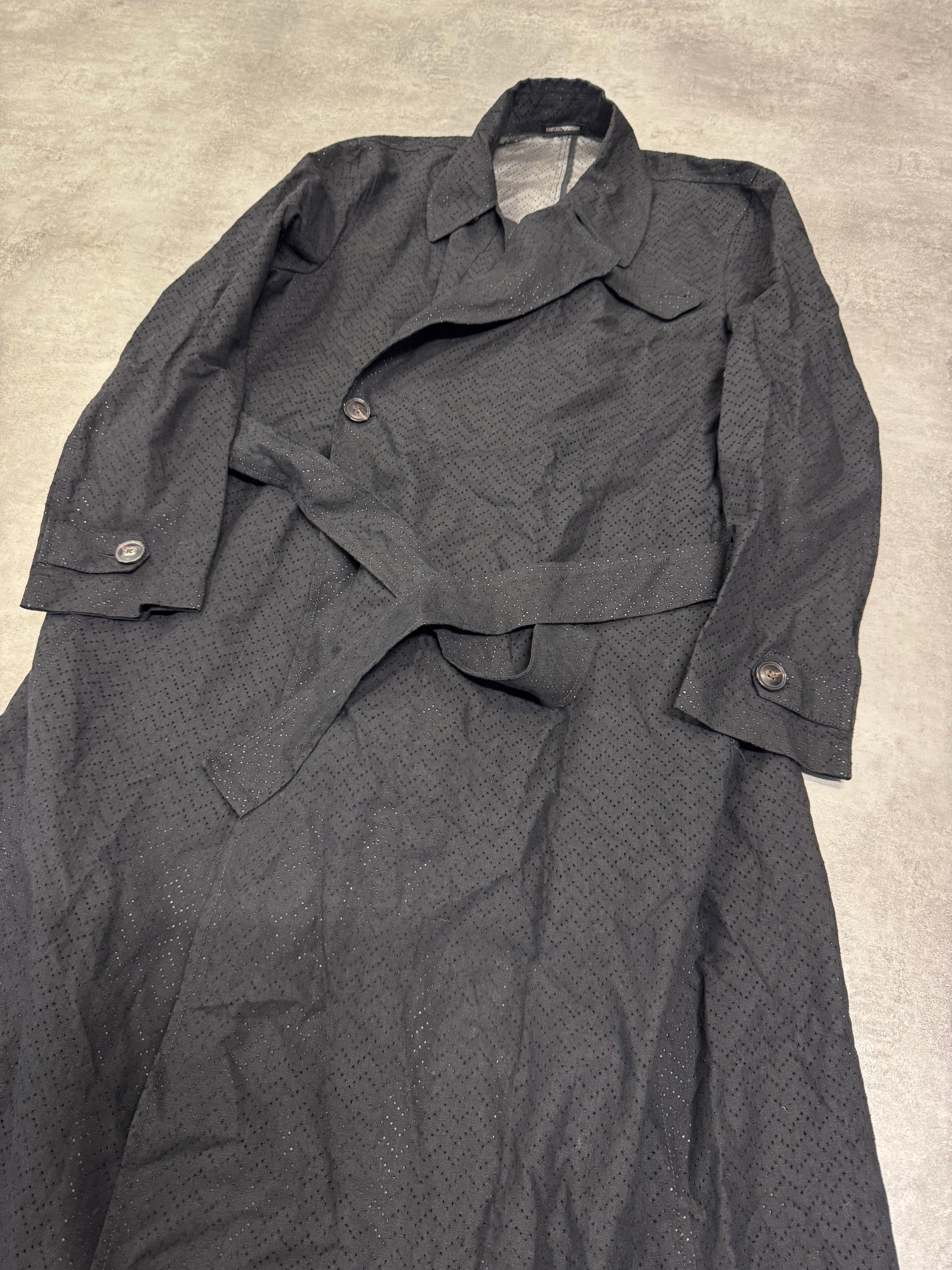 SS2022 Emporio Armani Black Linen Trench Coat (M/L)