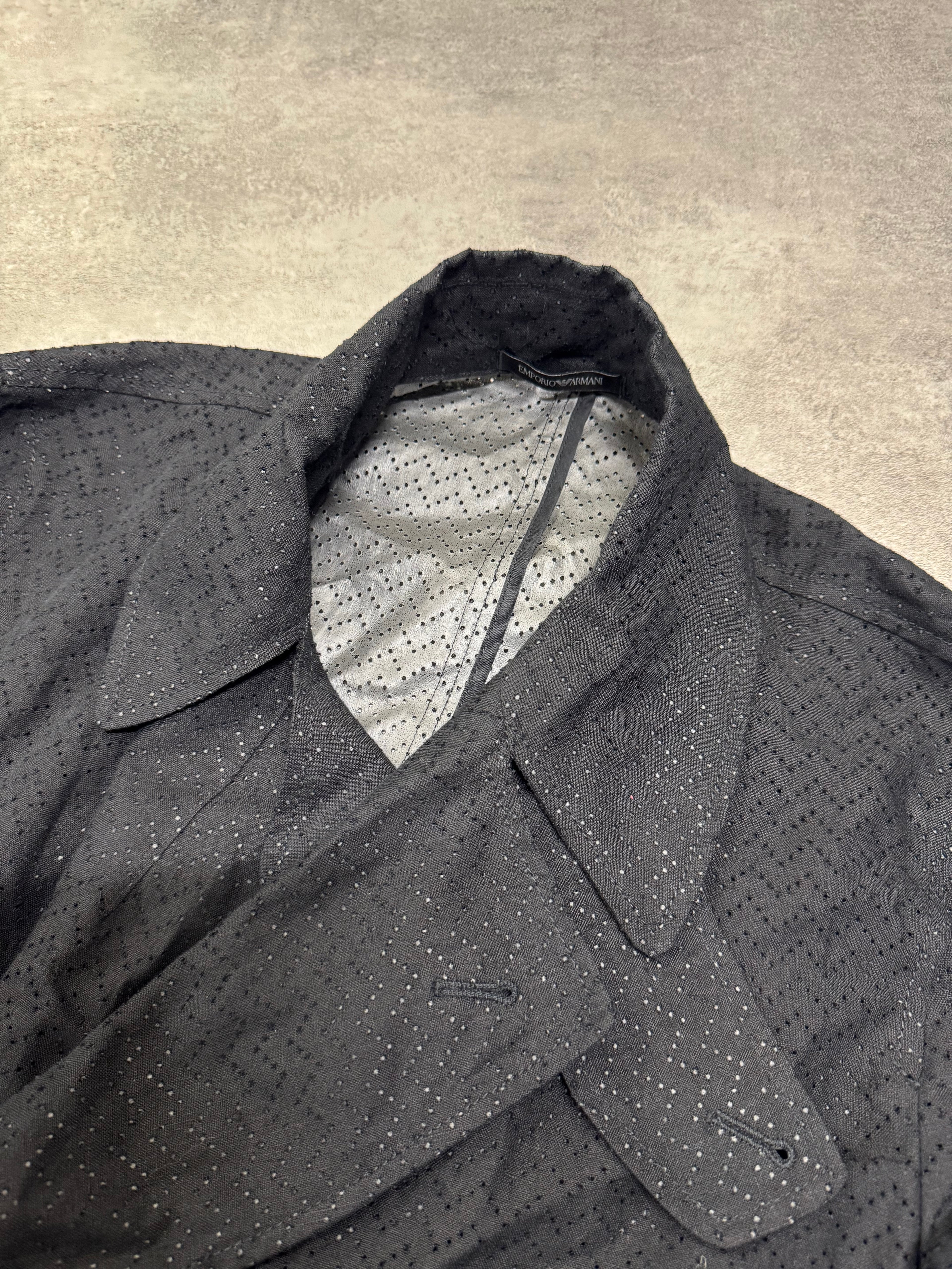 SS2022 Emporio Armani Black Linen Trench Coat (M/L)
