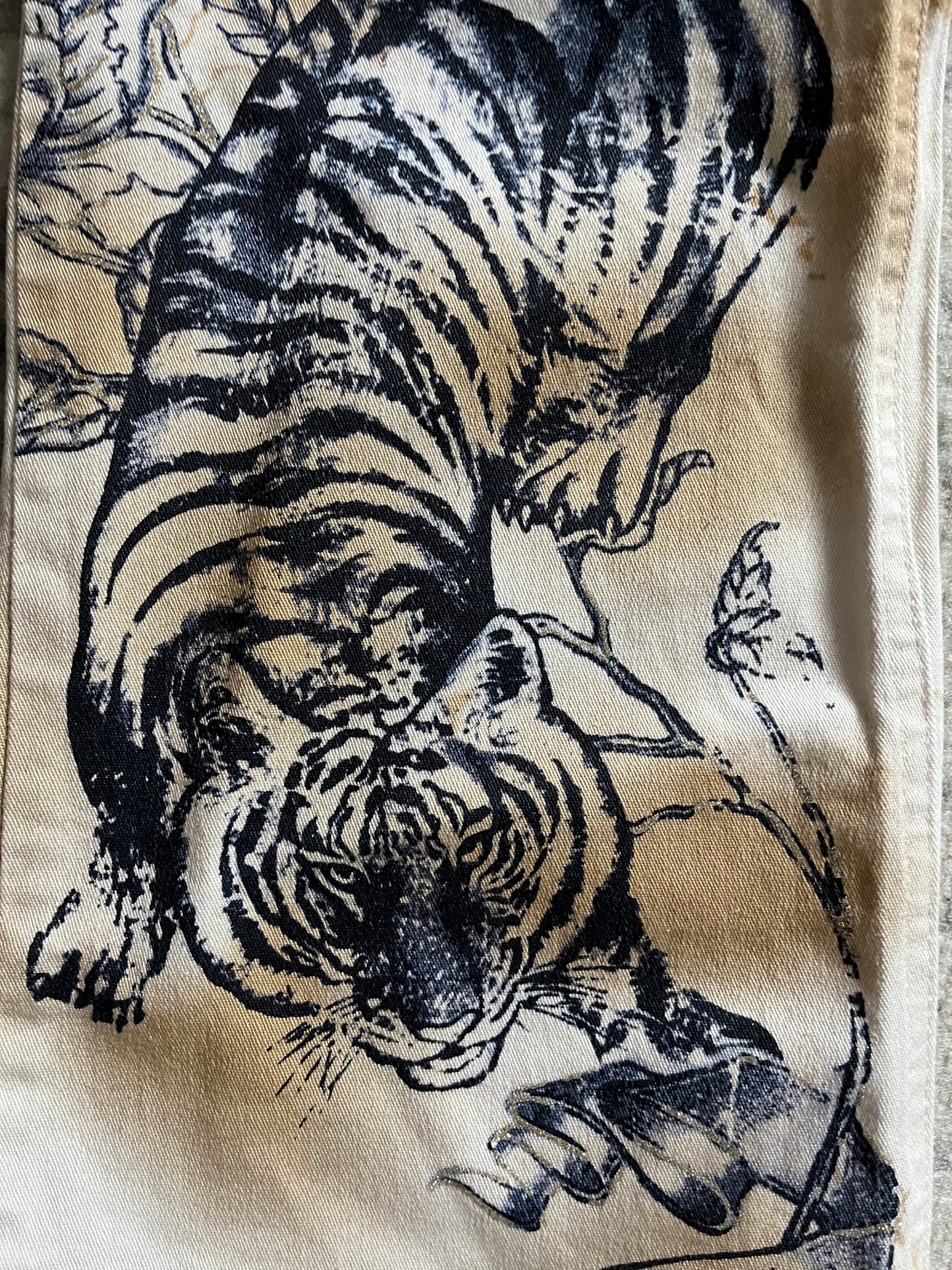 SS2003 Roberto Cavalli Tiger Tattoo Pants (S/M)