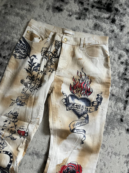 SS2003 Roberto Cavalli Tiger Tattoo Pants (S/M)