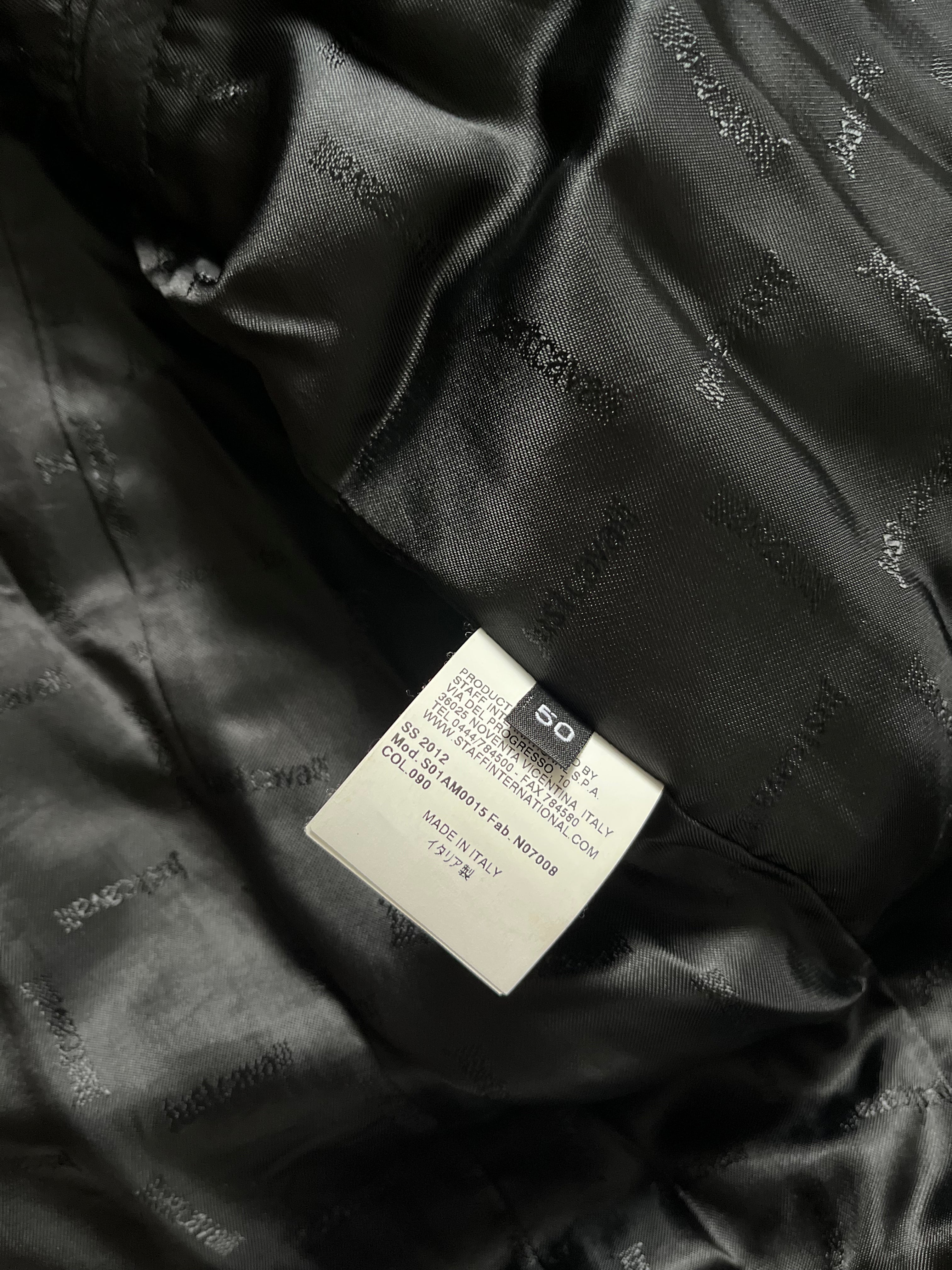 AW2010 Cavalli Structured Black Leather Jacket (M)