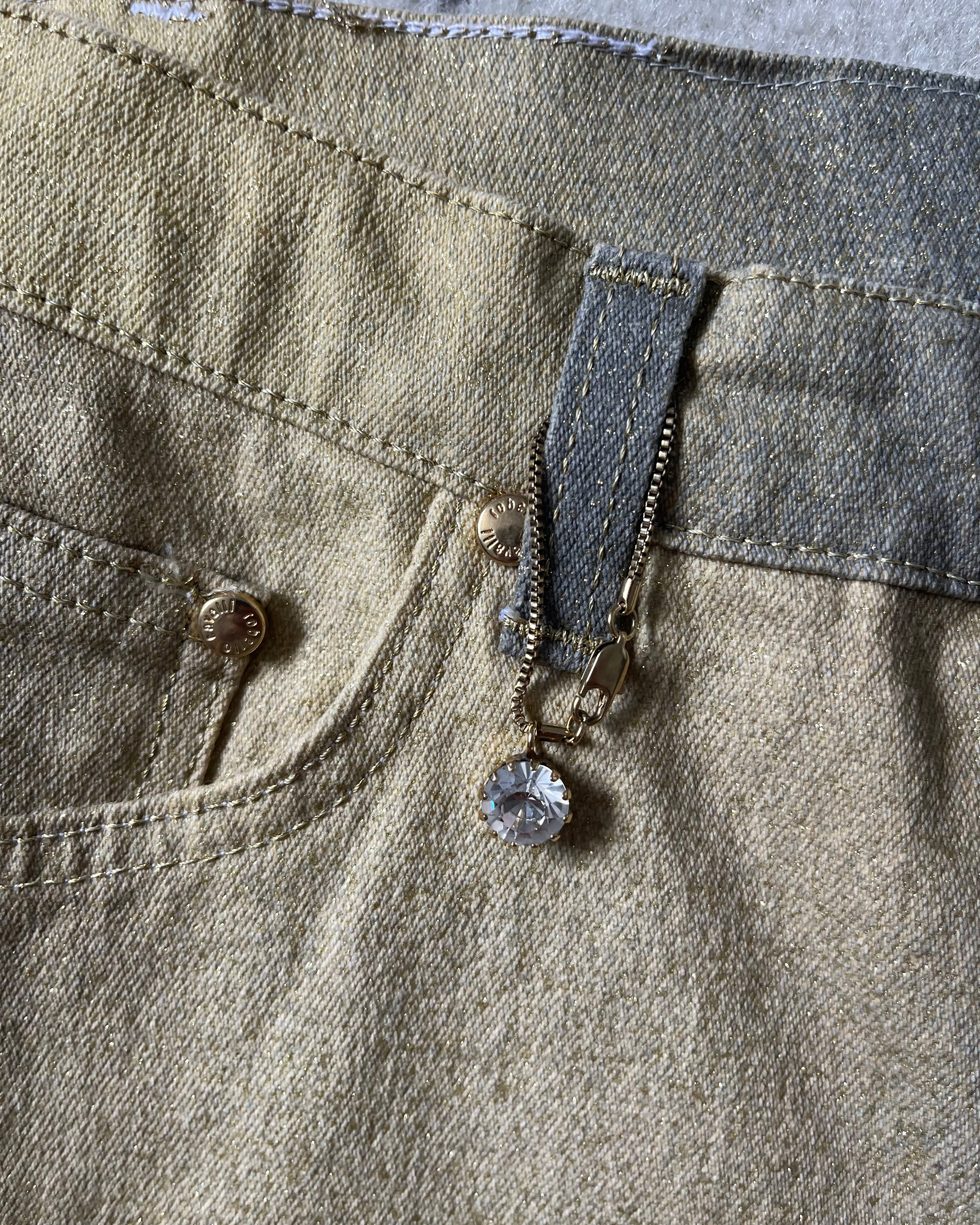 FW99 Roberto Cavalli フェードゴールドグラマーパンツ (S)