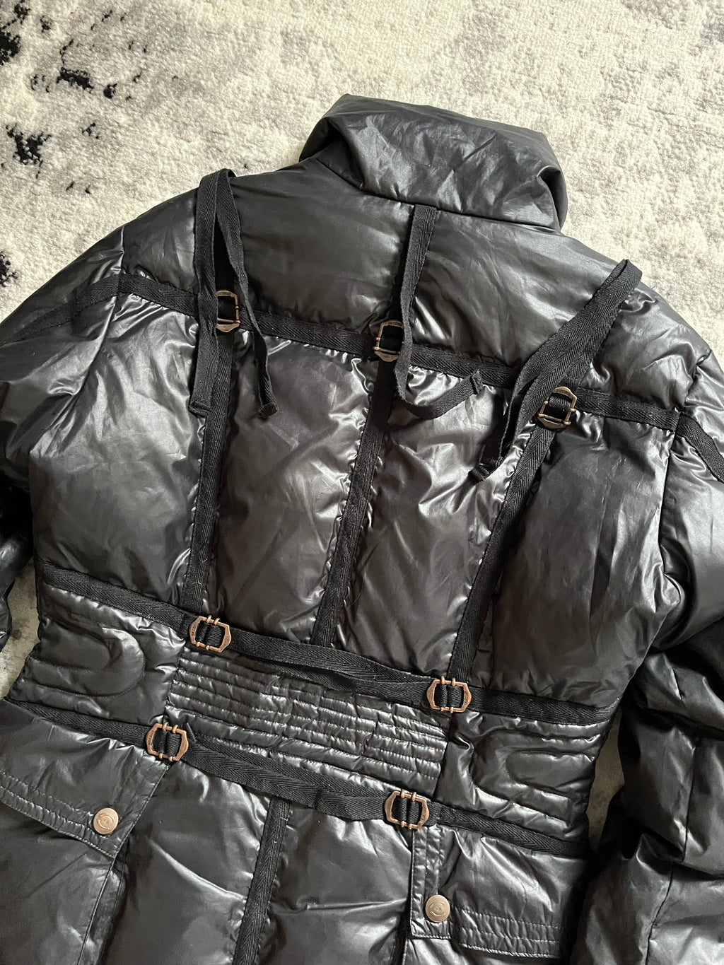 1990年代 ロベルト カヴァリ パラシュート ハーネス パファー ジャケット (M)