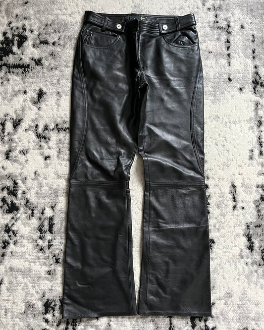 Cavalli Rocker 黑色皮革休闲裤 (S)