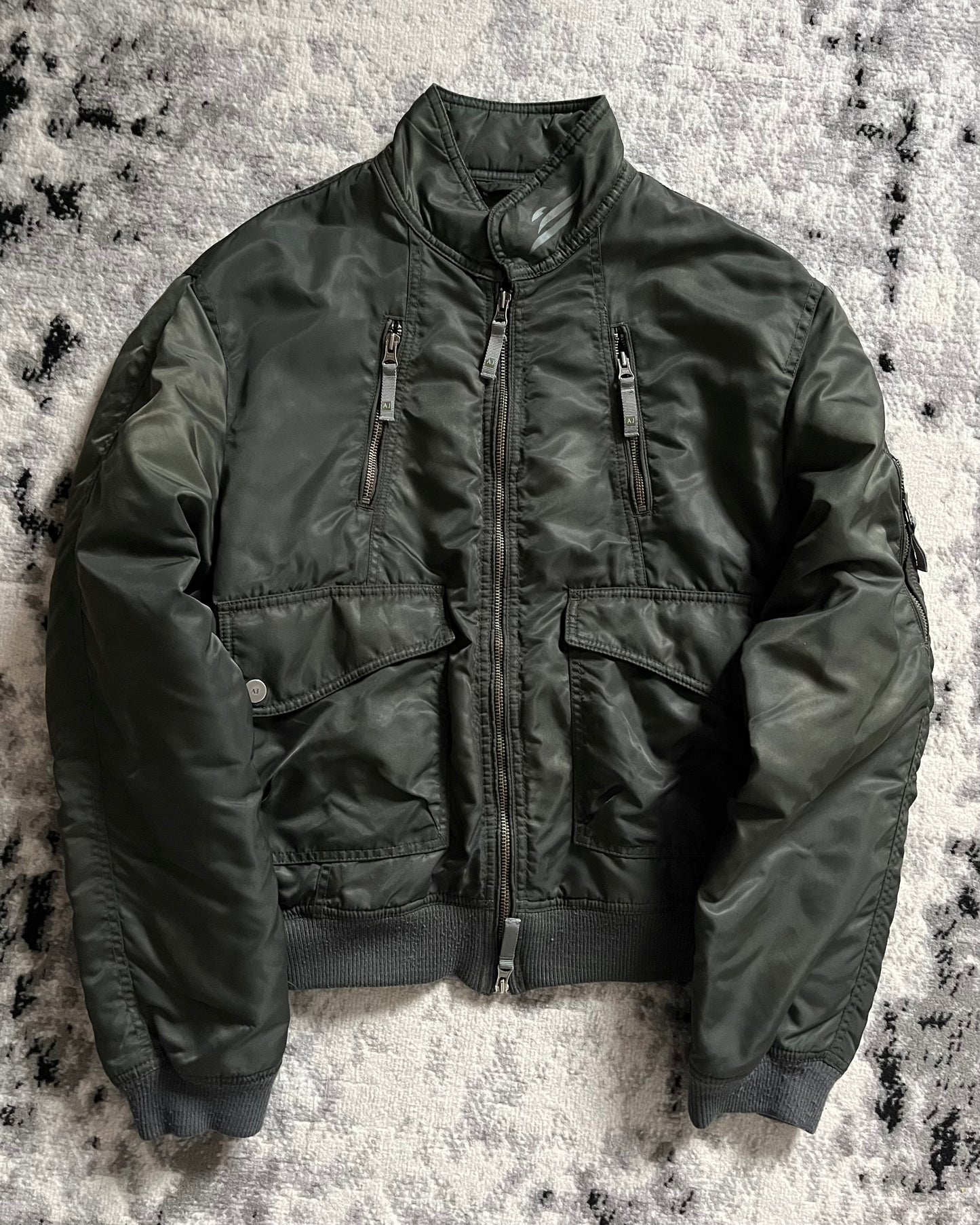 00s Armani Utility Zippers Olive Bomber (S/M)