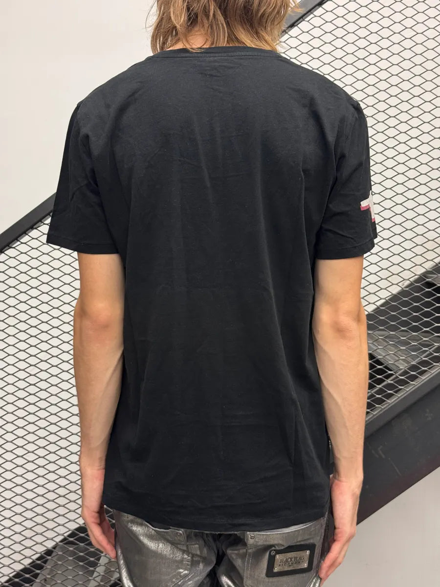 SS2017 Cavalli Black Western V Neck Graphic T-Shirt iEumBxKo 3