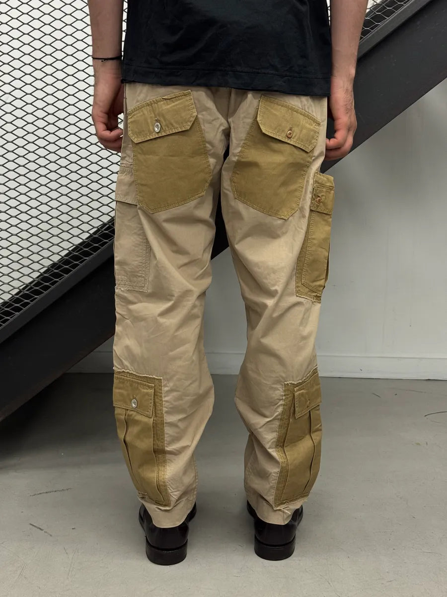 2000s Dolce & Gabbana Beige Contrast Panel Cargo Pants WQwfyqjo 4
