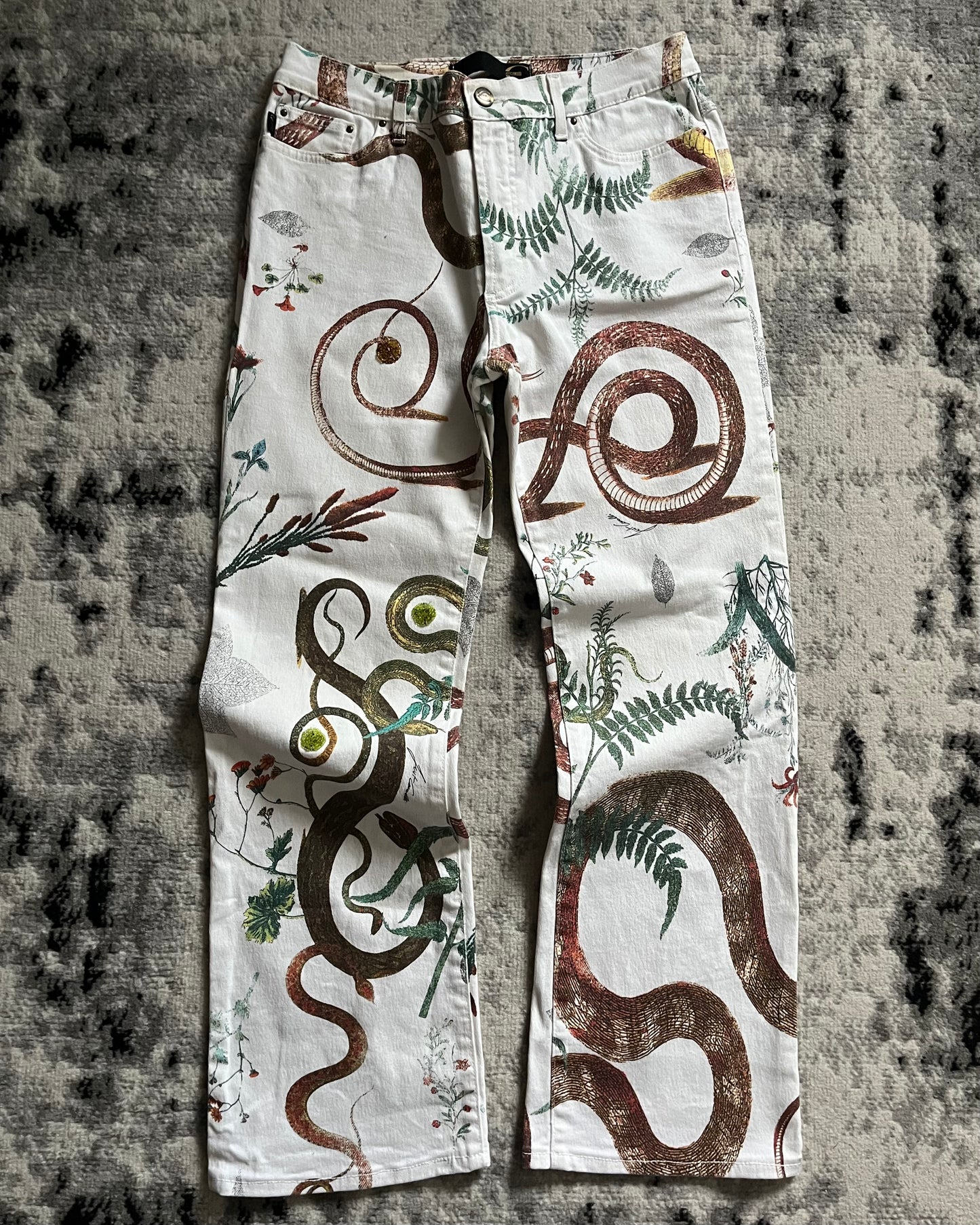 00s Cavalli White Natural Mystery Pants (XS)