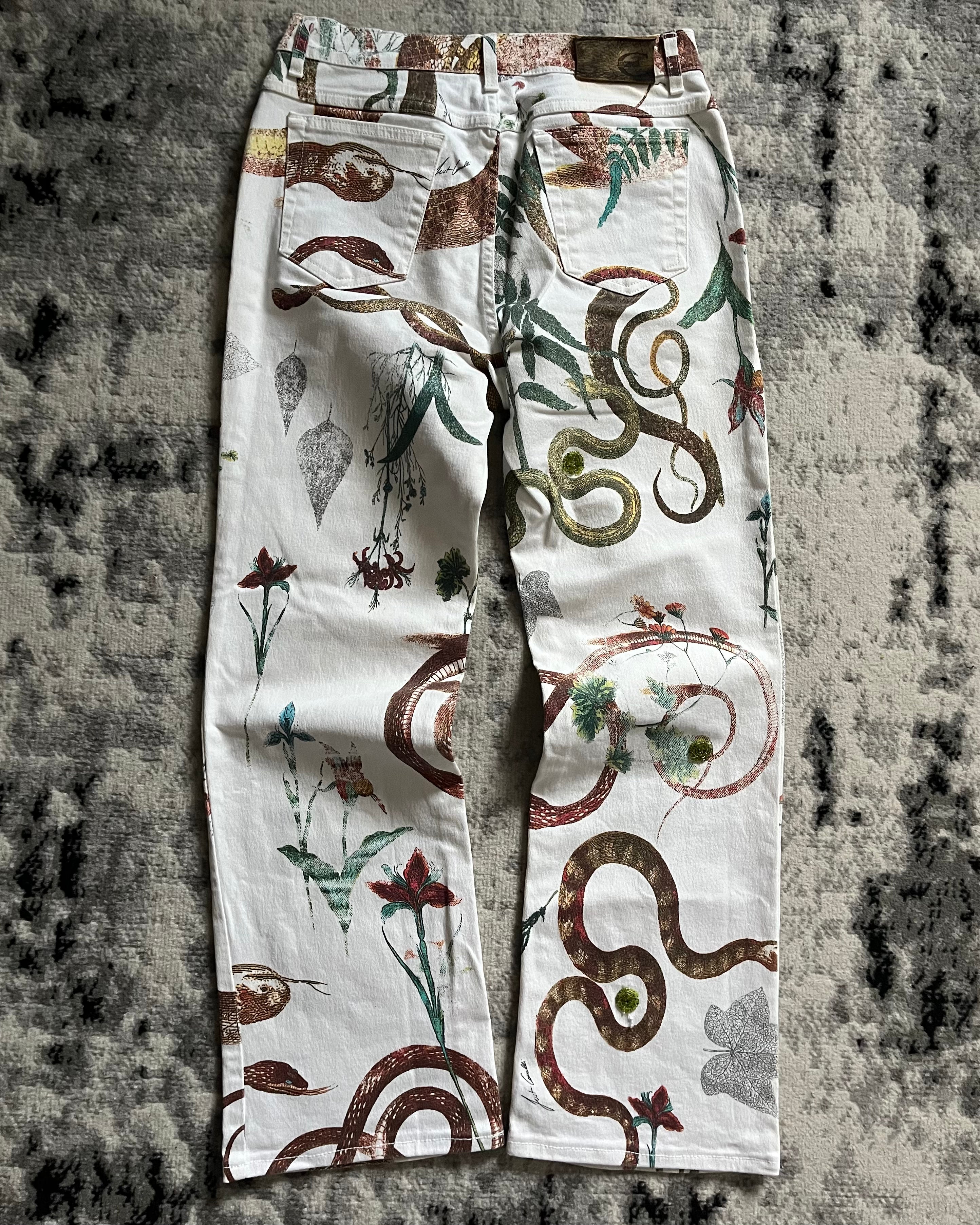 00s Cavalli ホワイト ナチュラル ミステリー パンツ (XS)