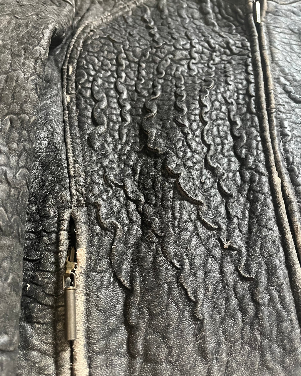 00s Cavalli 傷だらけの生革ジャケット (M)