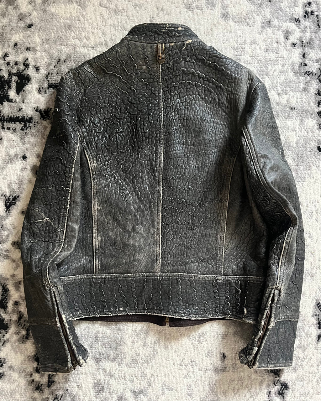 00s Cavalli 傷だらけの生革ジャケット (M)