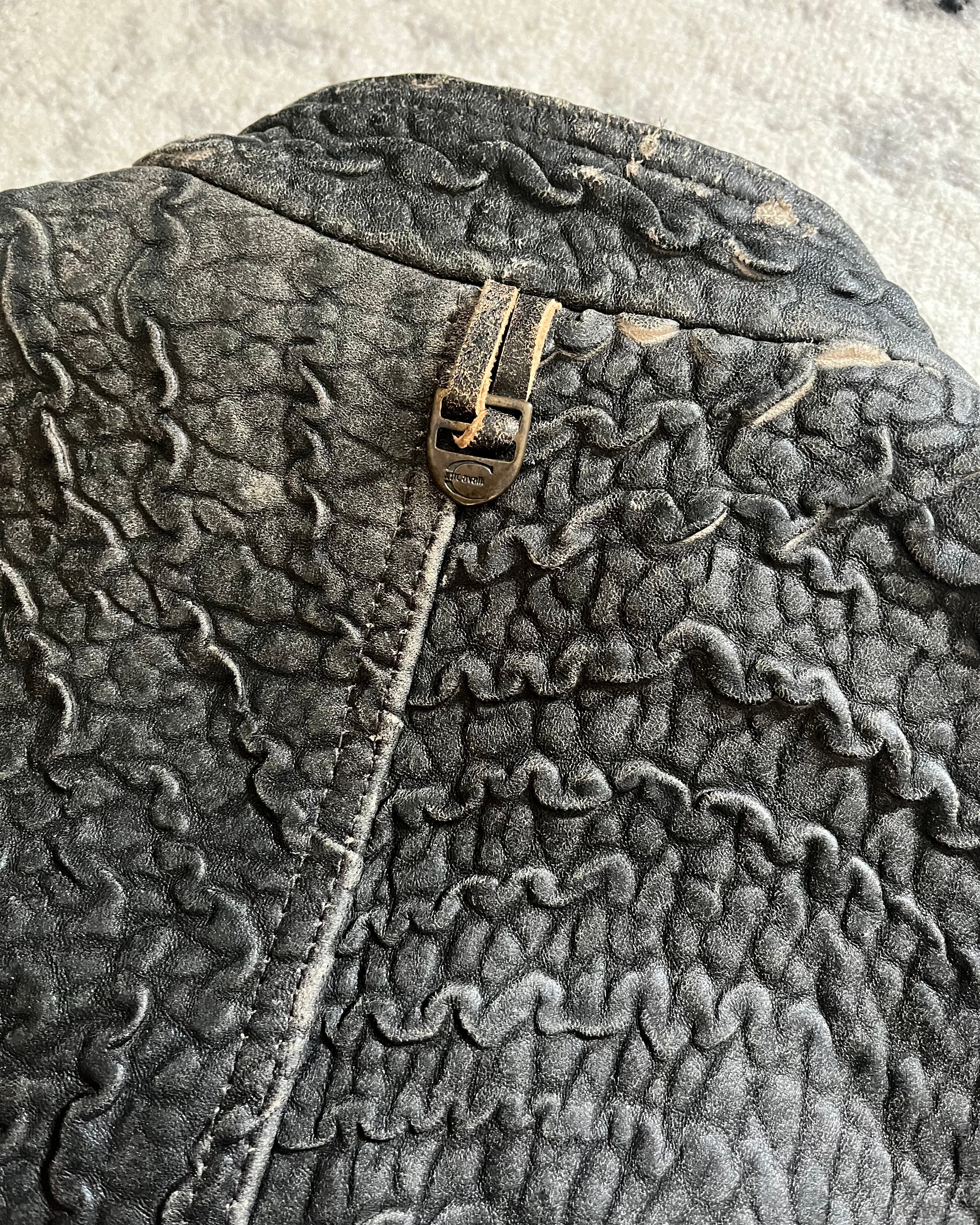 00s Cavalli 傷だらけの生革ジャケット (M)