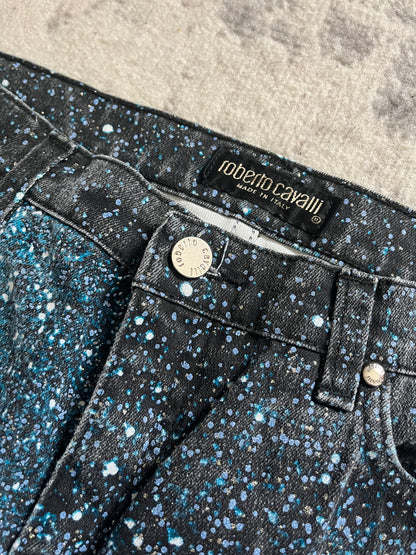 Roberto Cavalli ギャラクシー エクスパンション ブルー パンツ (M)